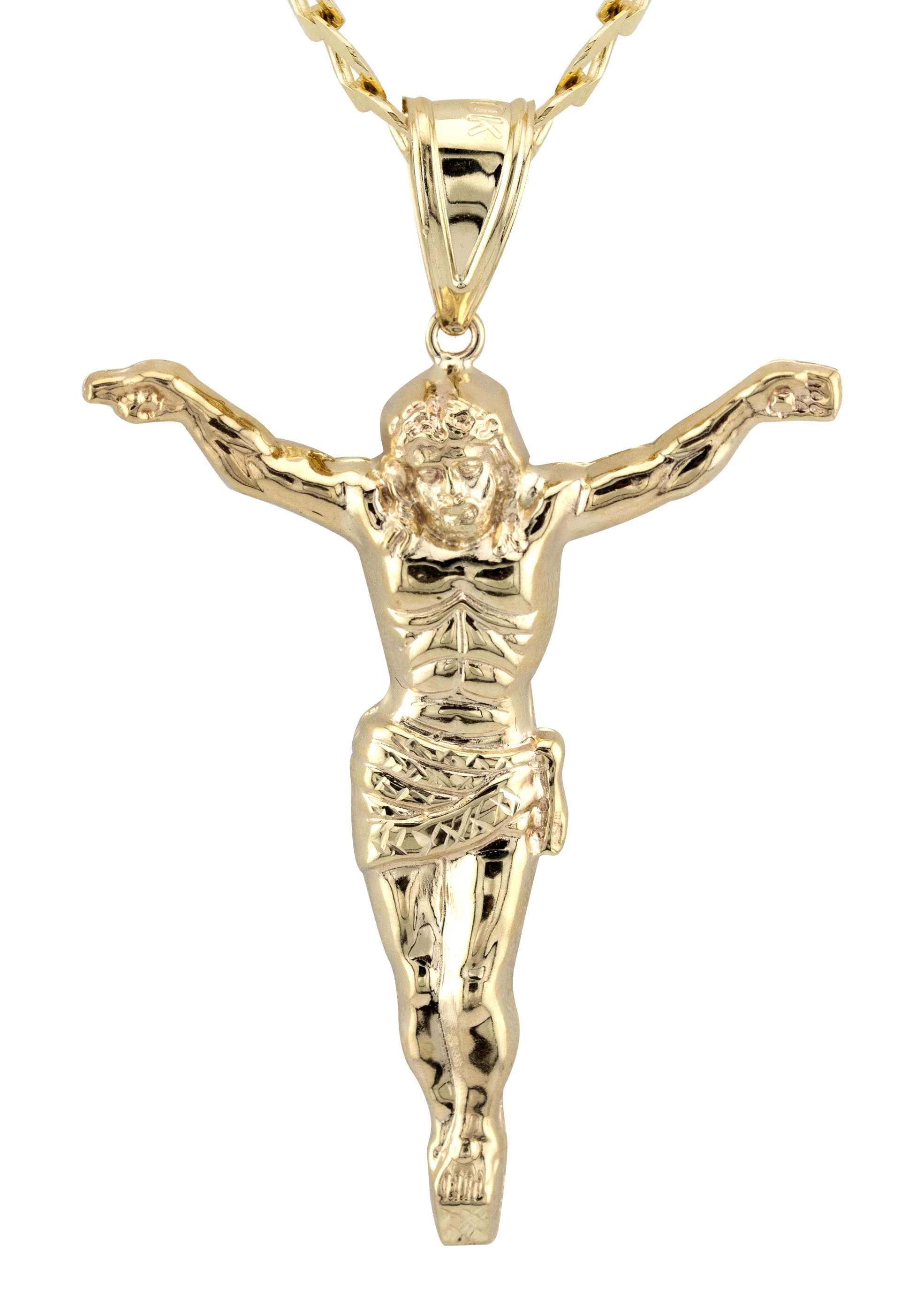 10K Yellow Gold Cross Necklace | Small 5 Grams - Large 12 Grams - Image 2