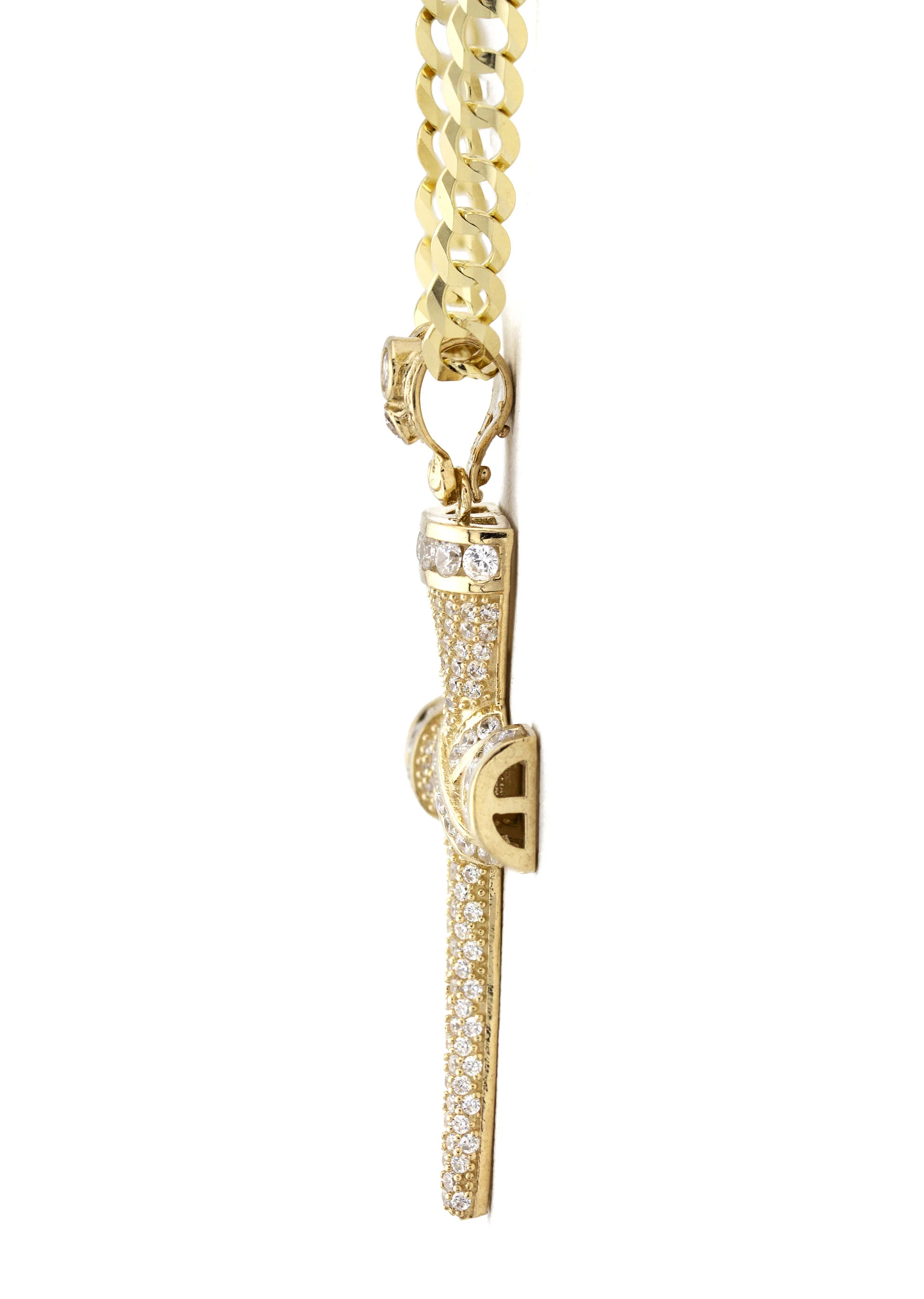 10K Yellow Gold Cross Necklace | Small 15 Grams - Large 21 Grams - Image 4