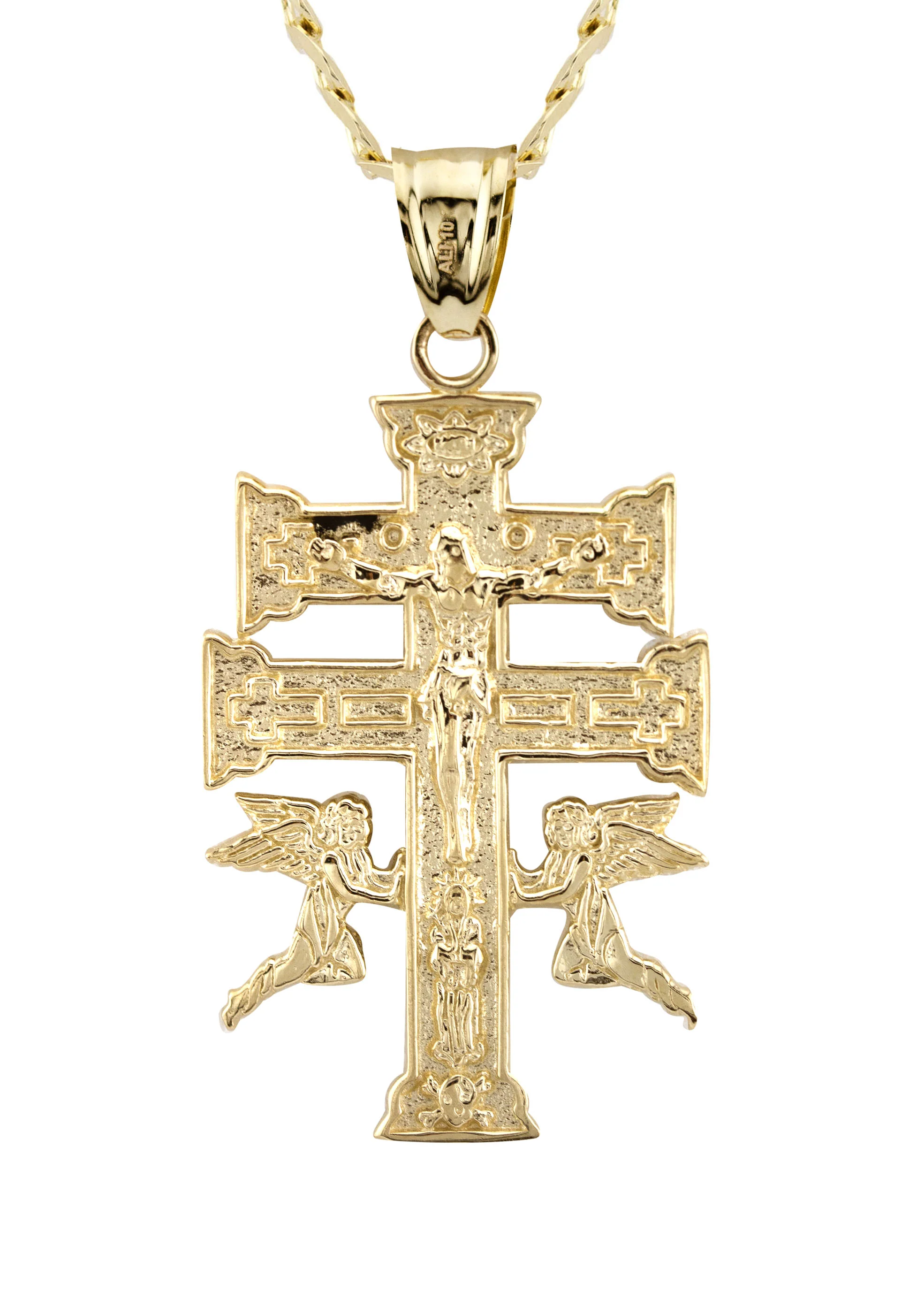 10K Yellow Gold Cross Necklace | Small 6 Grams - Large 17 Grams - Image 3