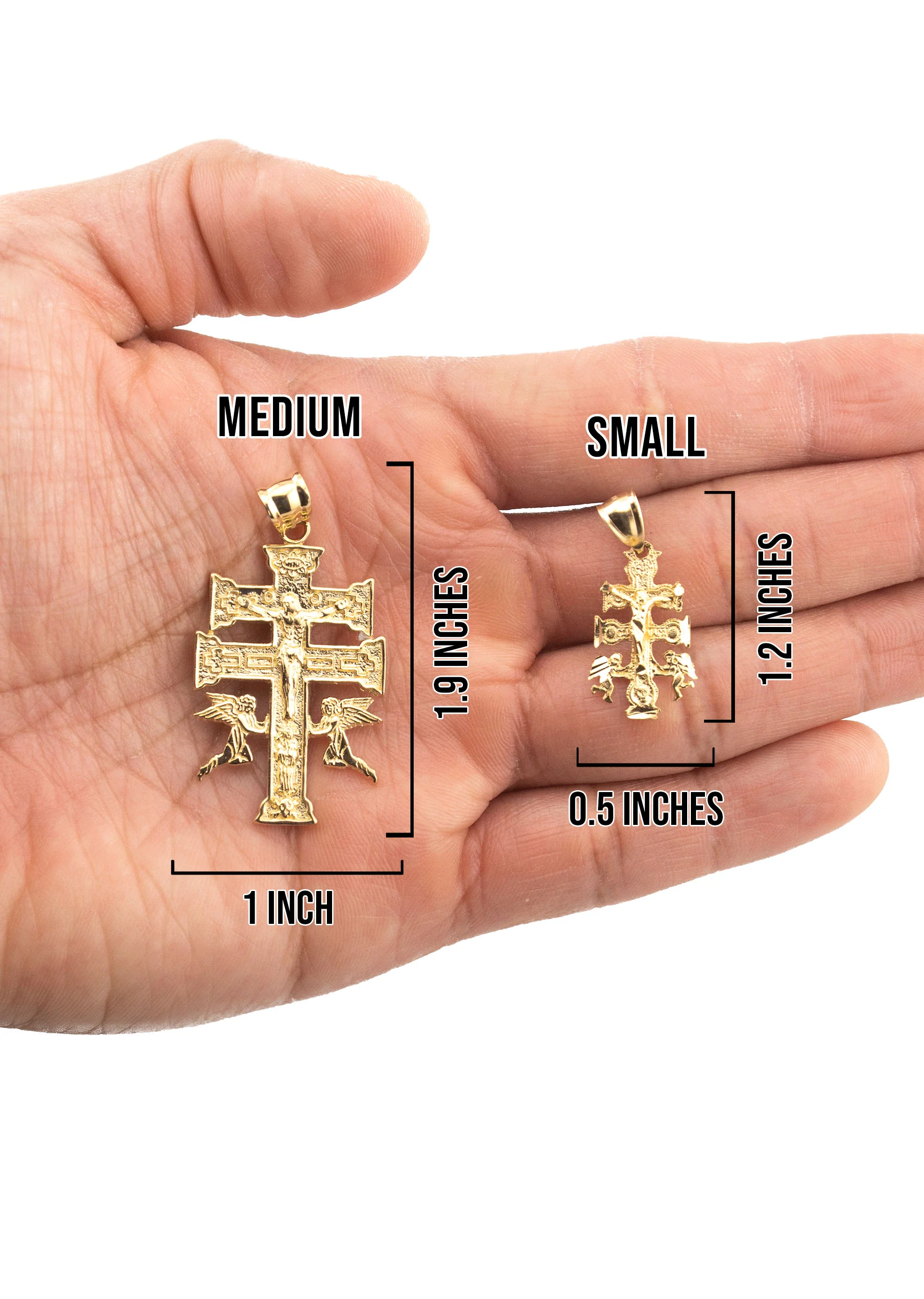 10K Yellow Gold Cross Necklace | Small 6 Grams - Large 17 Grams - Image 5