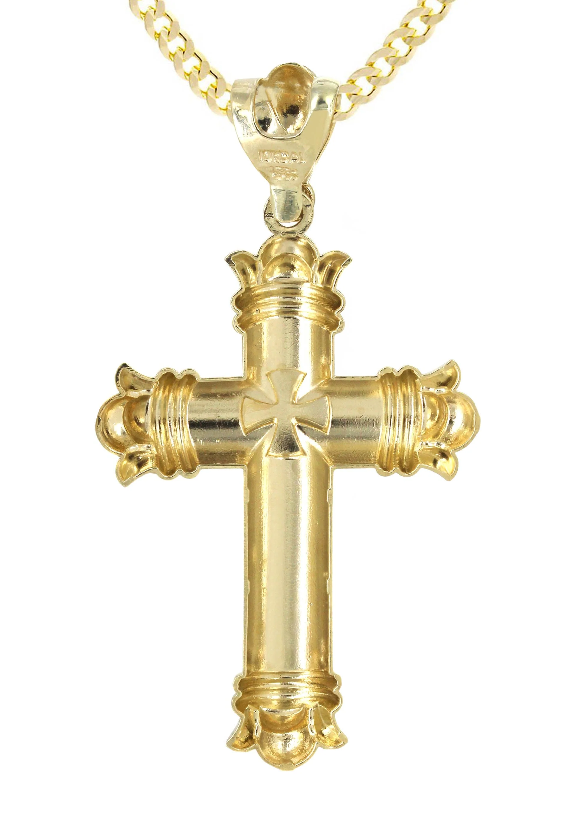 10K Yellow Gold Cross Necklace | Appx. 24.9 Grams - Image 3