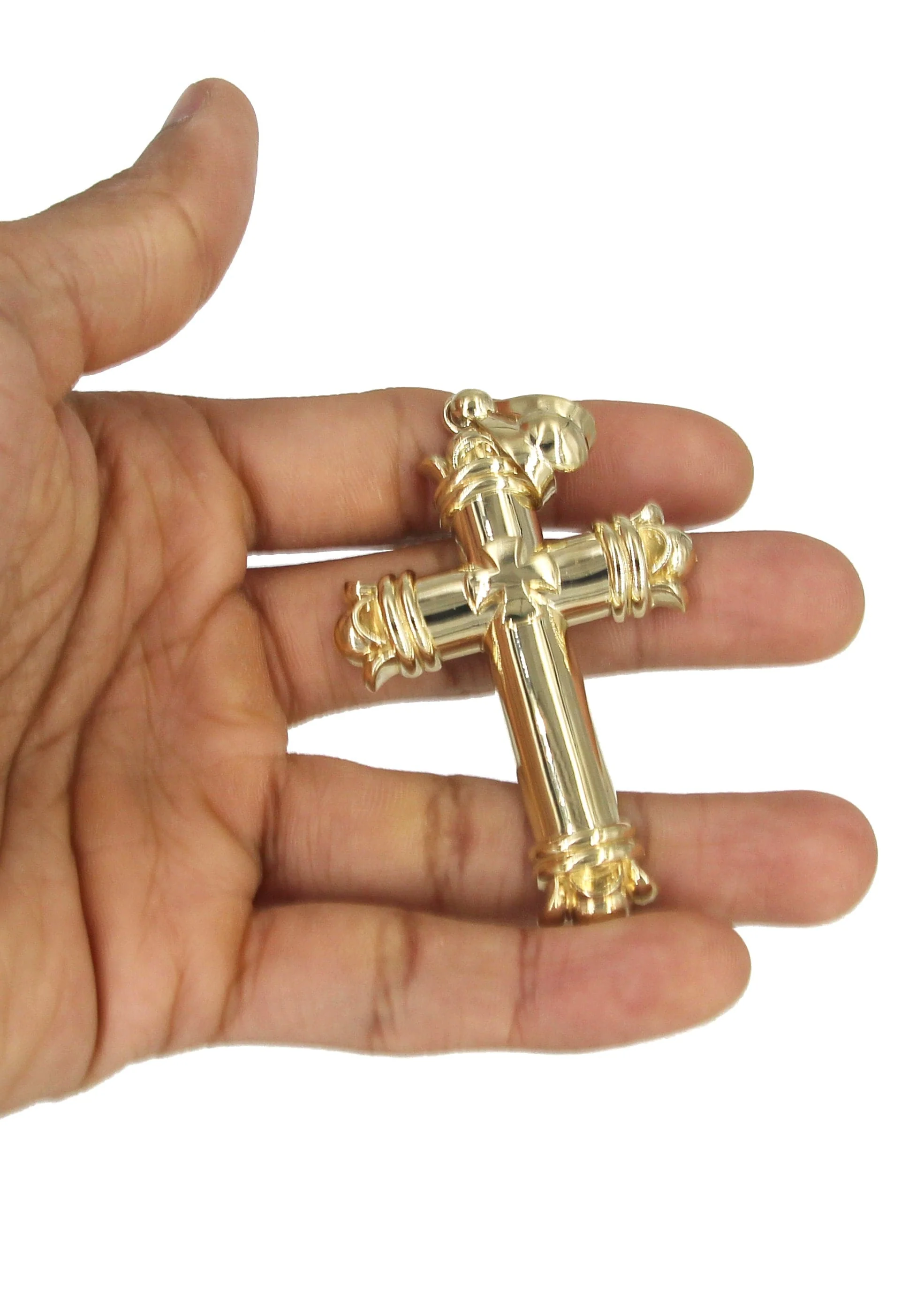 10K Yellow Gold Cross Necklace | Appx. 24.9 Grams - Image 5