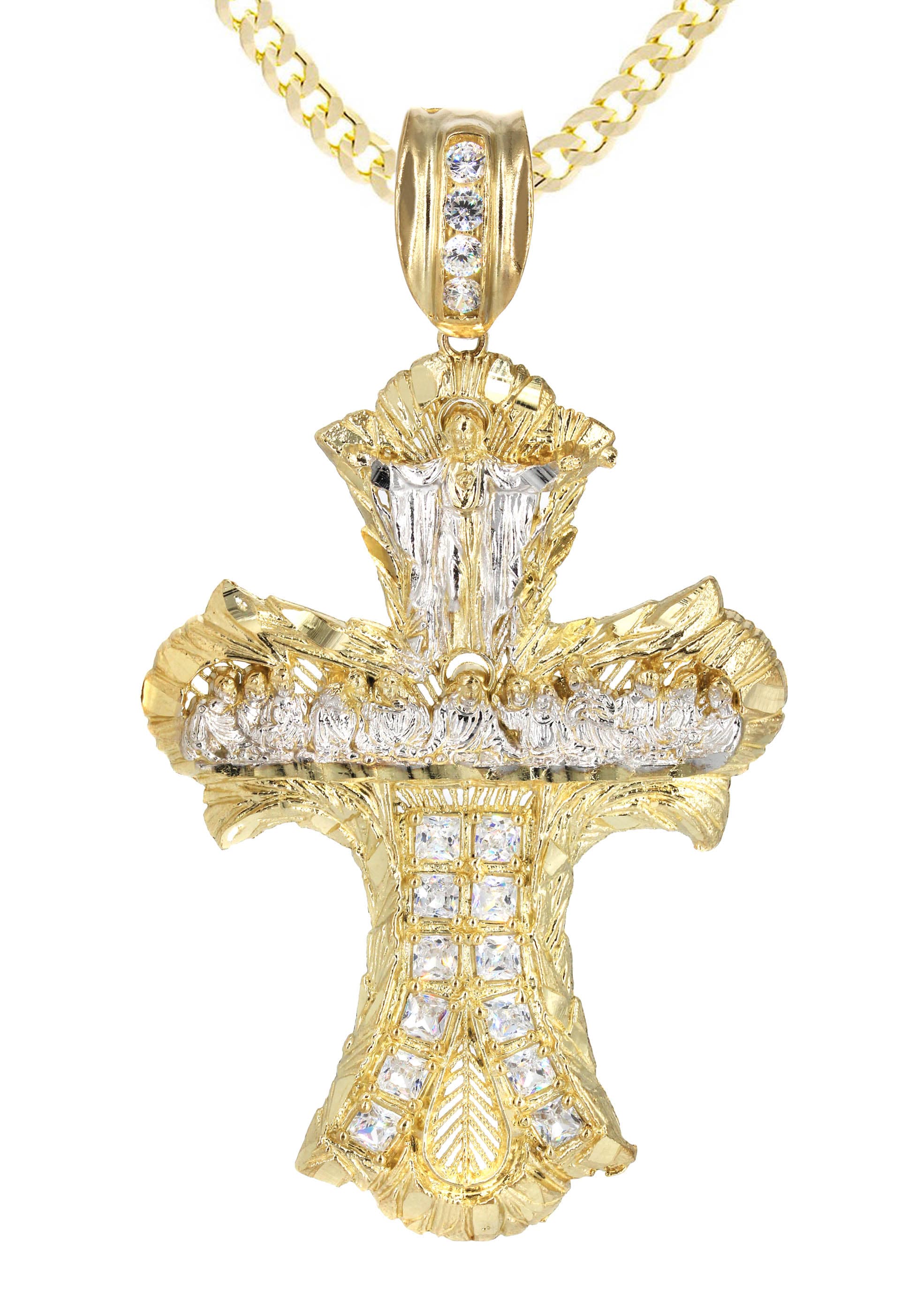 10K Yellow Gold Cross Necklace | Appx. 24.9 Grams - Image 2