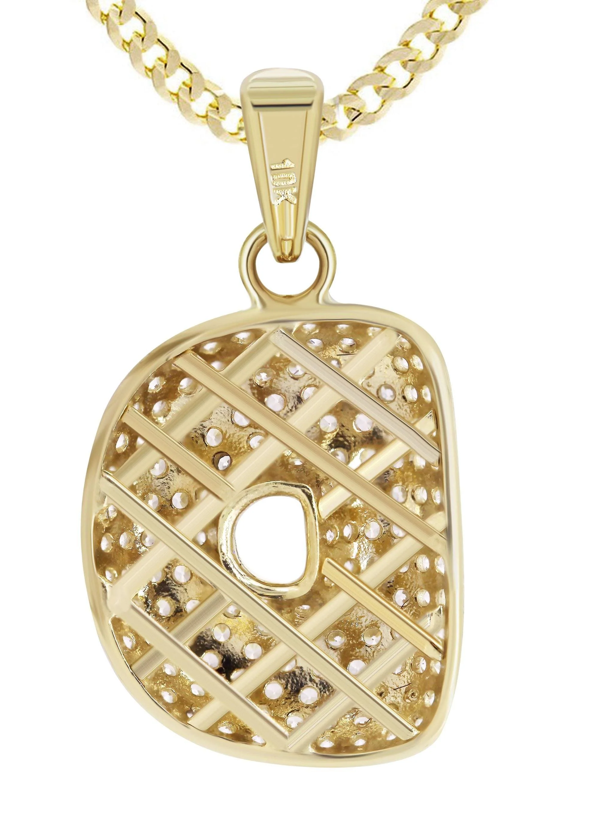 10K Yellow Gold Bubble Letter "D" CZ Necklace | Appx. 13.5 Grams - Image 3