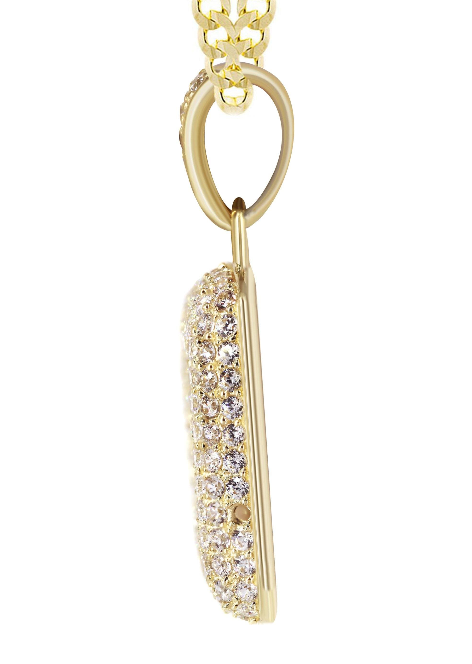10K Yellow Gold Bubble Letter "D" CZ Necklace | Appx. 13.5 Grams - Image 4
