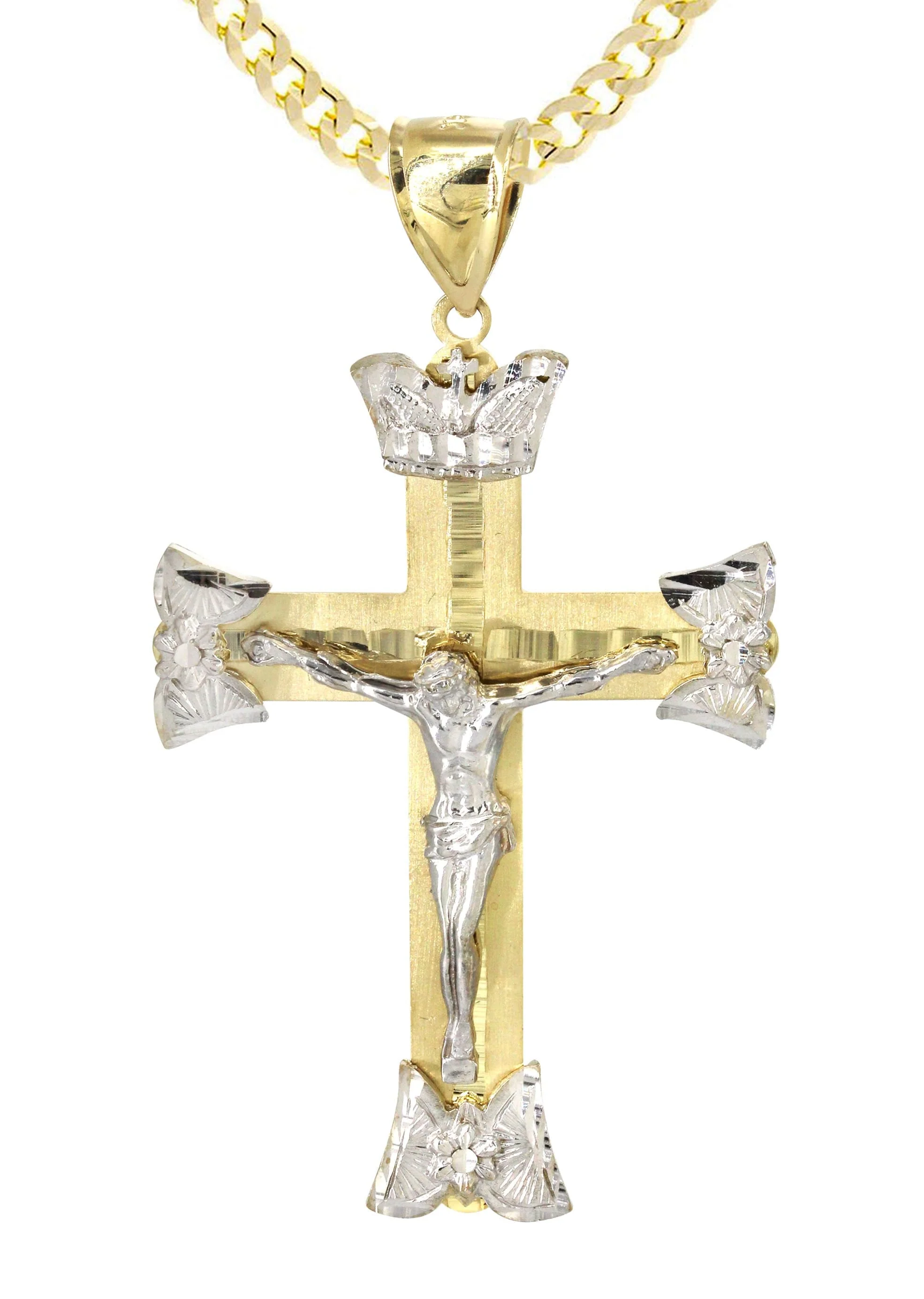 10K Yellow Gold Cross / Crucifix Necklace | Appx. 21.2 Grams - Image 2
