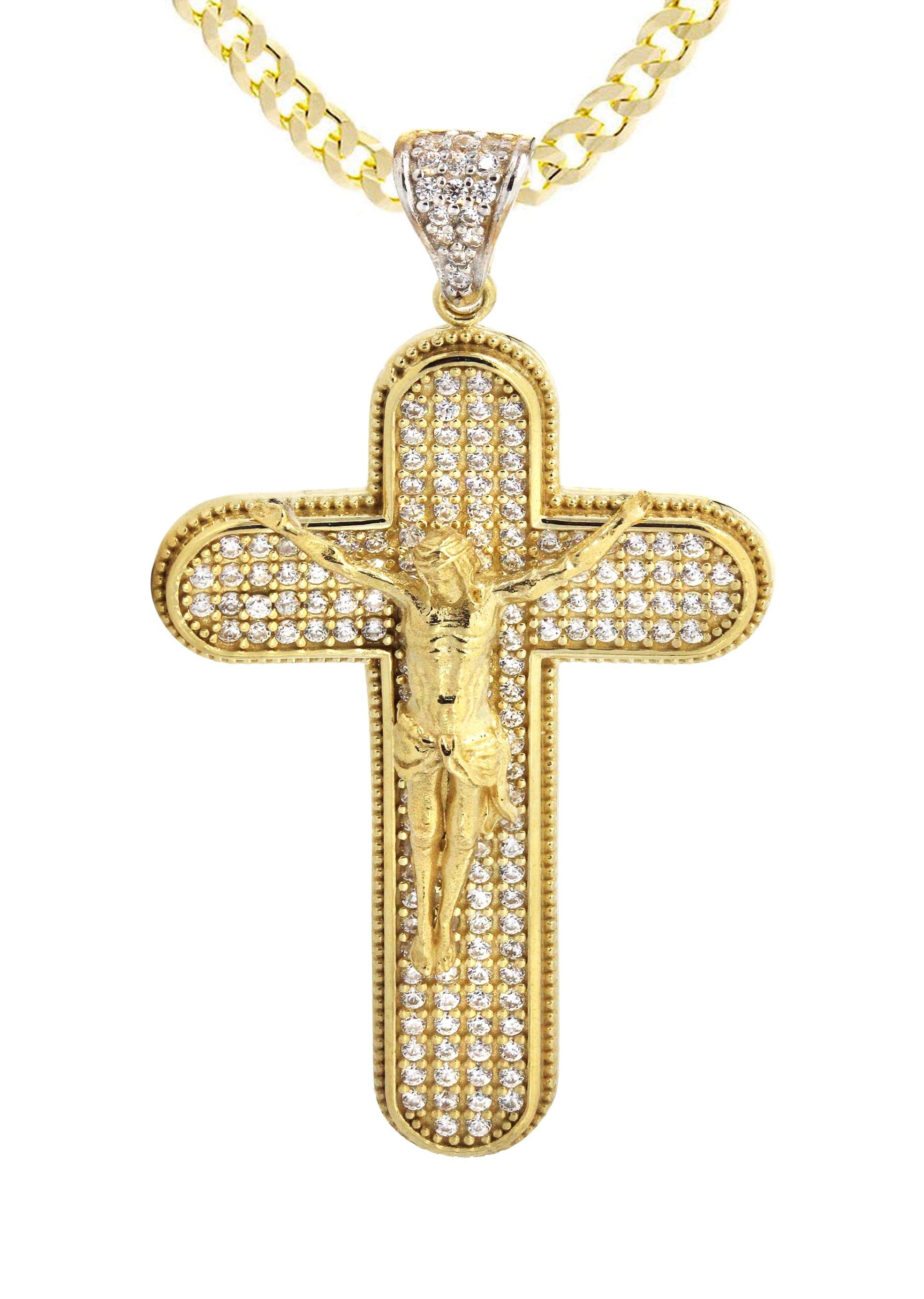 10K Yellow Gold Cross / Crucifix Necklace | Appx. 15.7 Grams - Image 2
