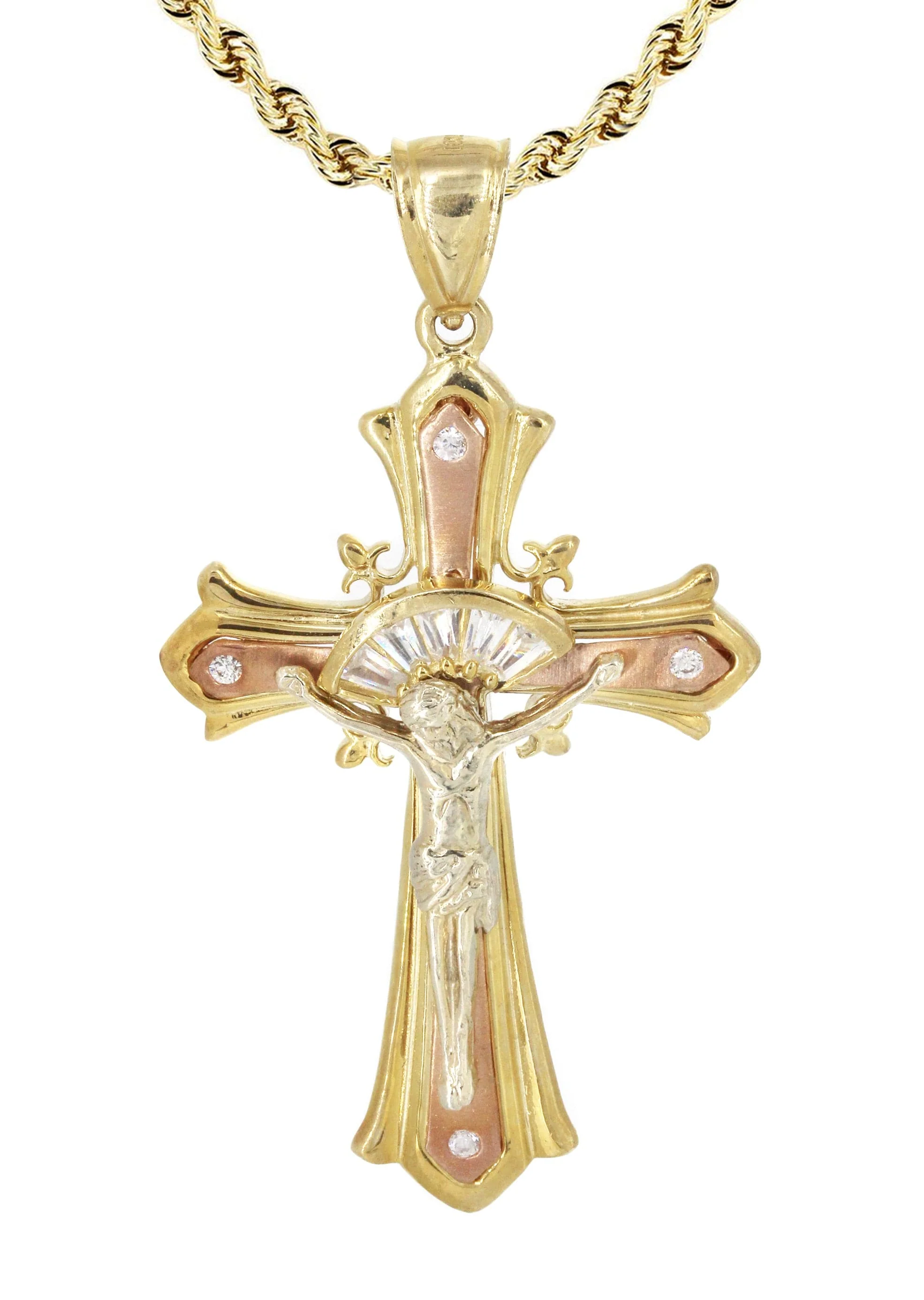 10K Yellow Gold Cross / Crucifix Necklace | Appx. 21 Grams - Image 2