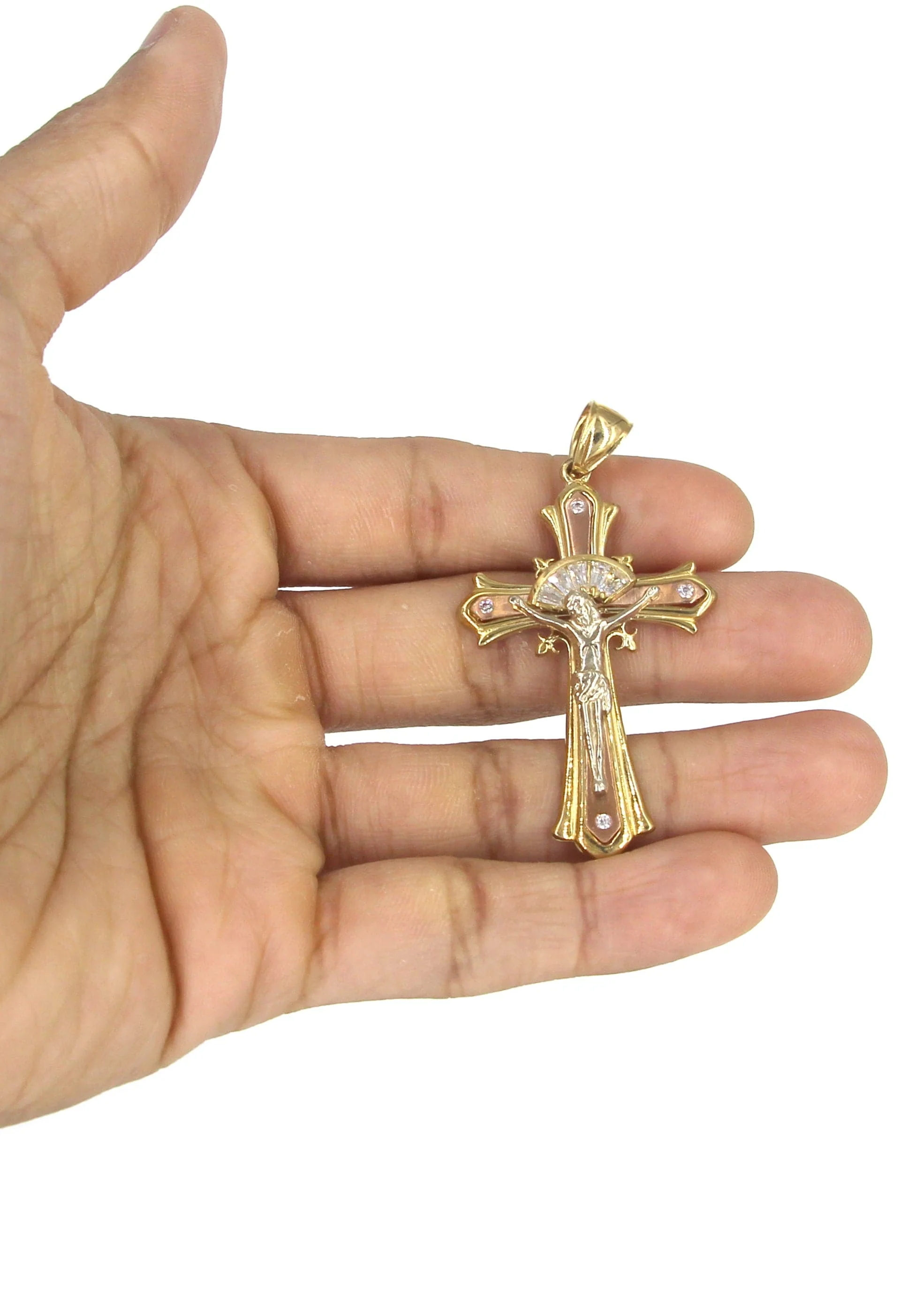 10K Yellow Gold Cross / Crucifix Necklace | Appx. 21 Grams - Image 5