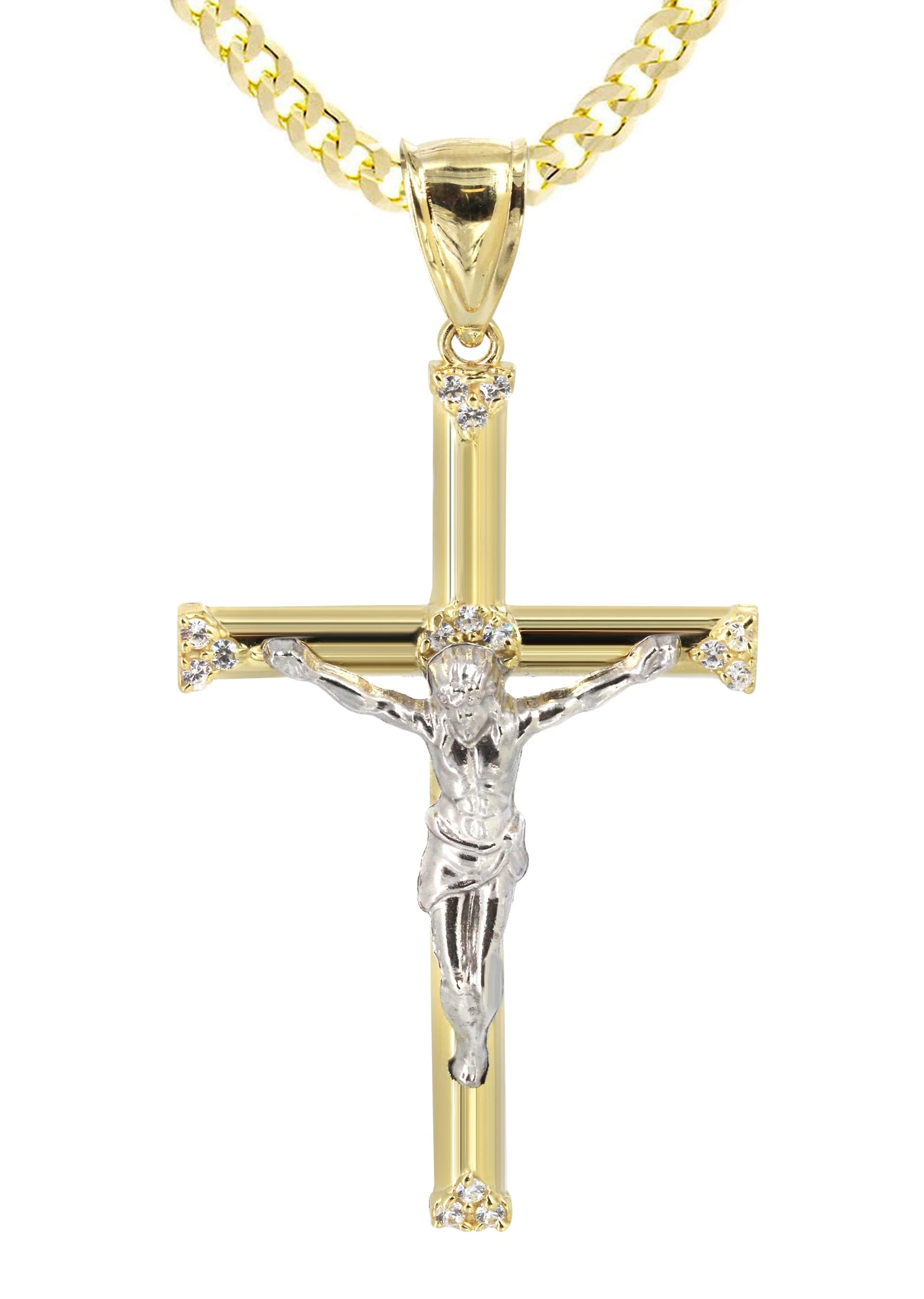 10K Yellow Gold Crucifix / Cross Necklace | Appx. 13.6 Grams - Image 2