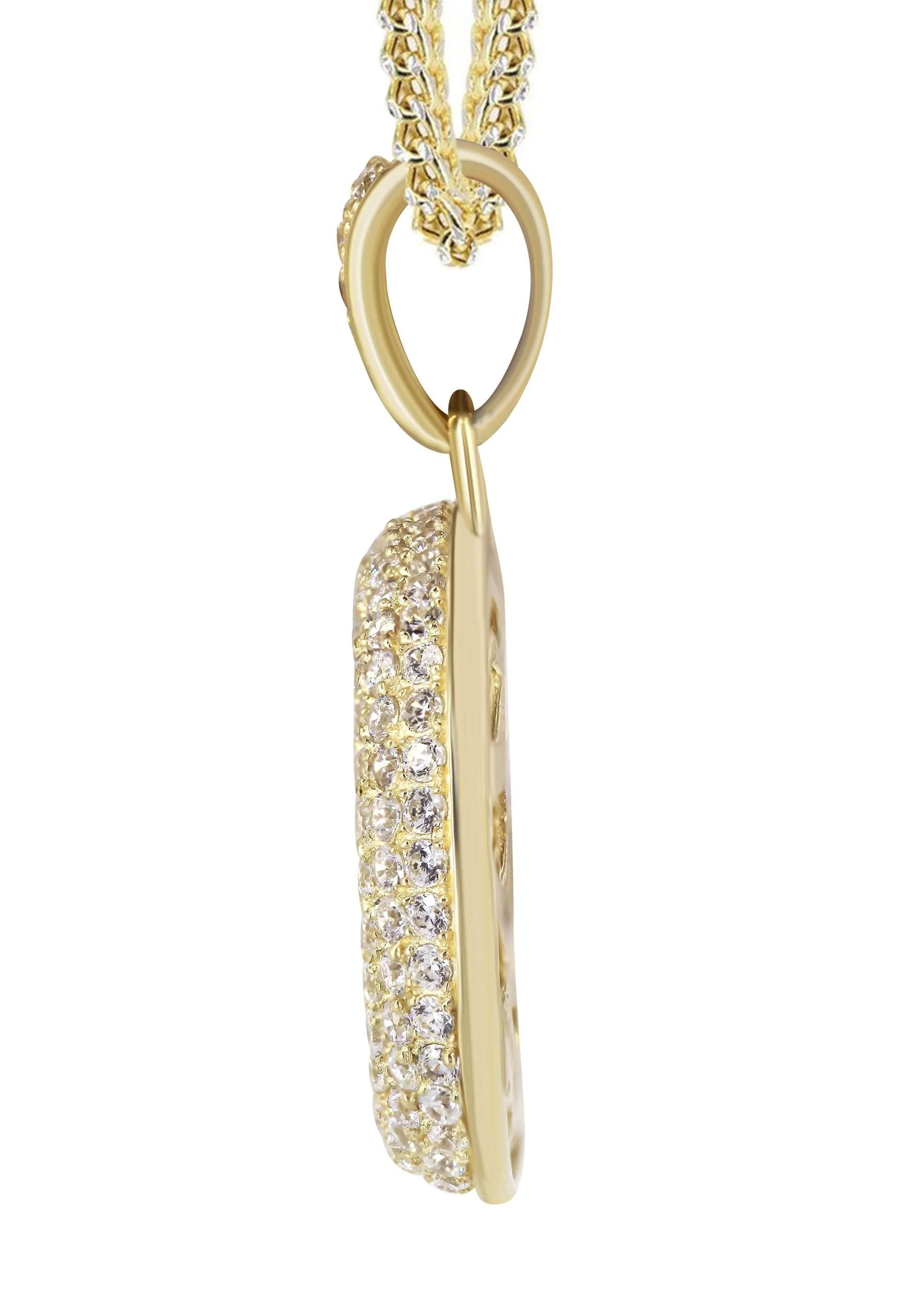10K Yellow Gold Bubble Letter "H" CZ Necklace | Appx. 14.5 Grams - Image 4