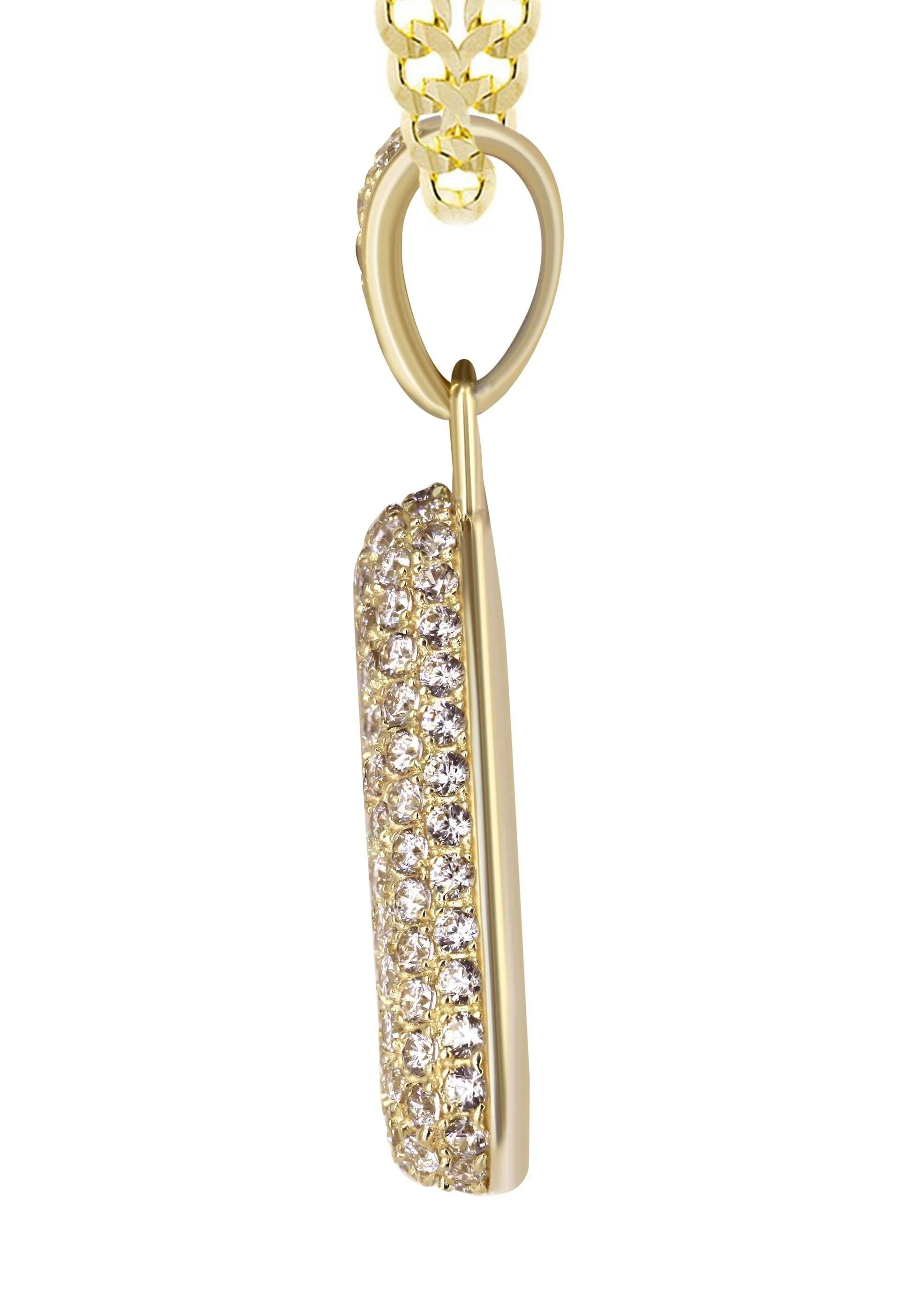 10K Yellow Gold Bubble Letter "H" CZ Necklace | Appx. 5.3 Grams - Image 4
