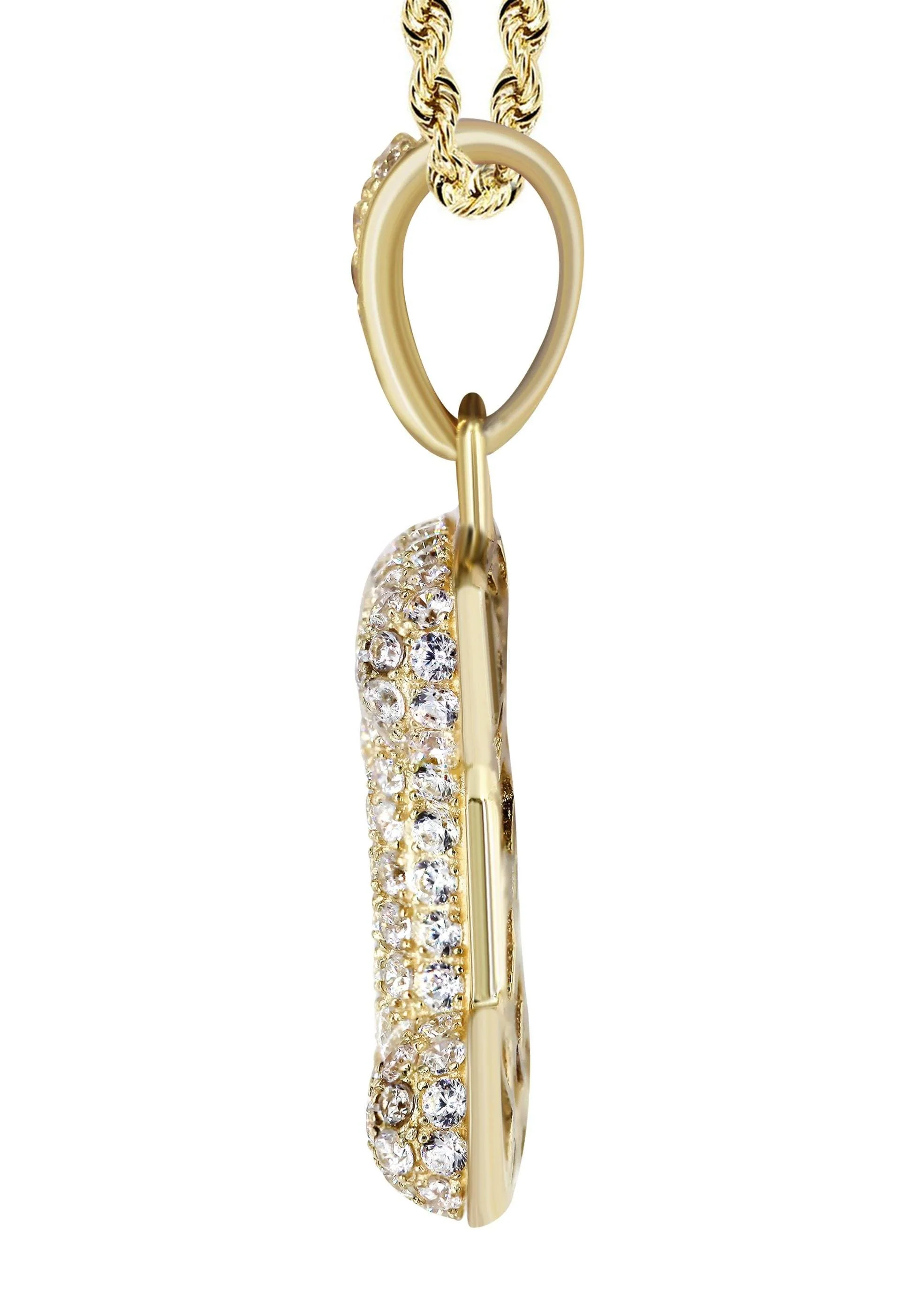10K Yellow Gold Bubble Letter "I" CZ Necklace | Appx. 12.6 Grams - Image 4