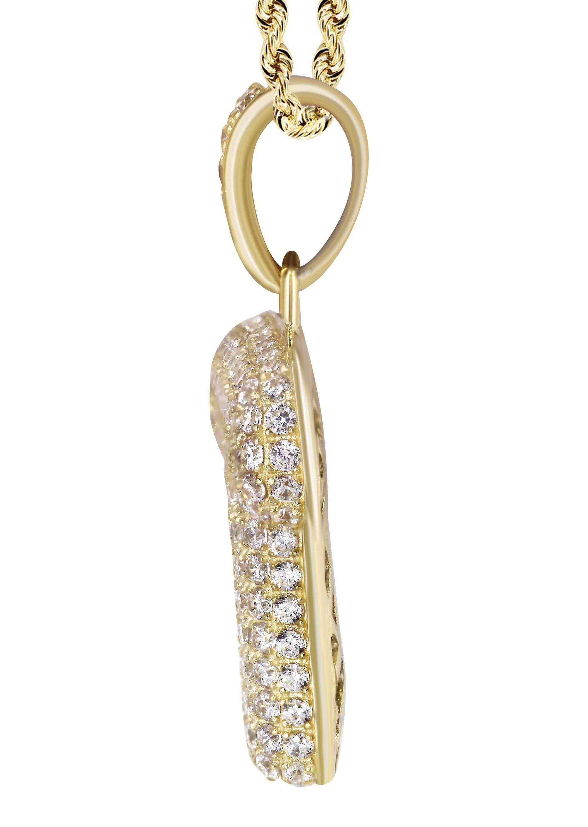 10K Yellow Gold Bubble Letter "J" CZ Necklace | Appx. 12.9 Grams - Image 4