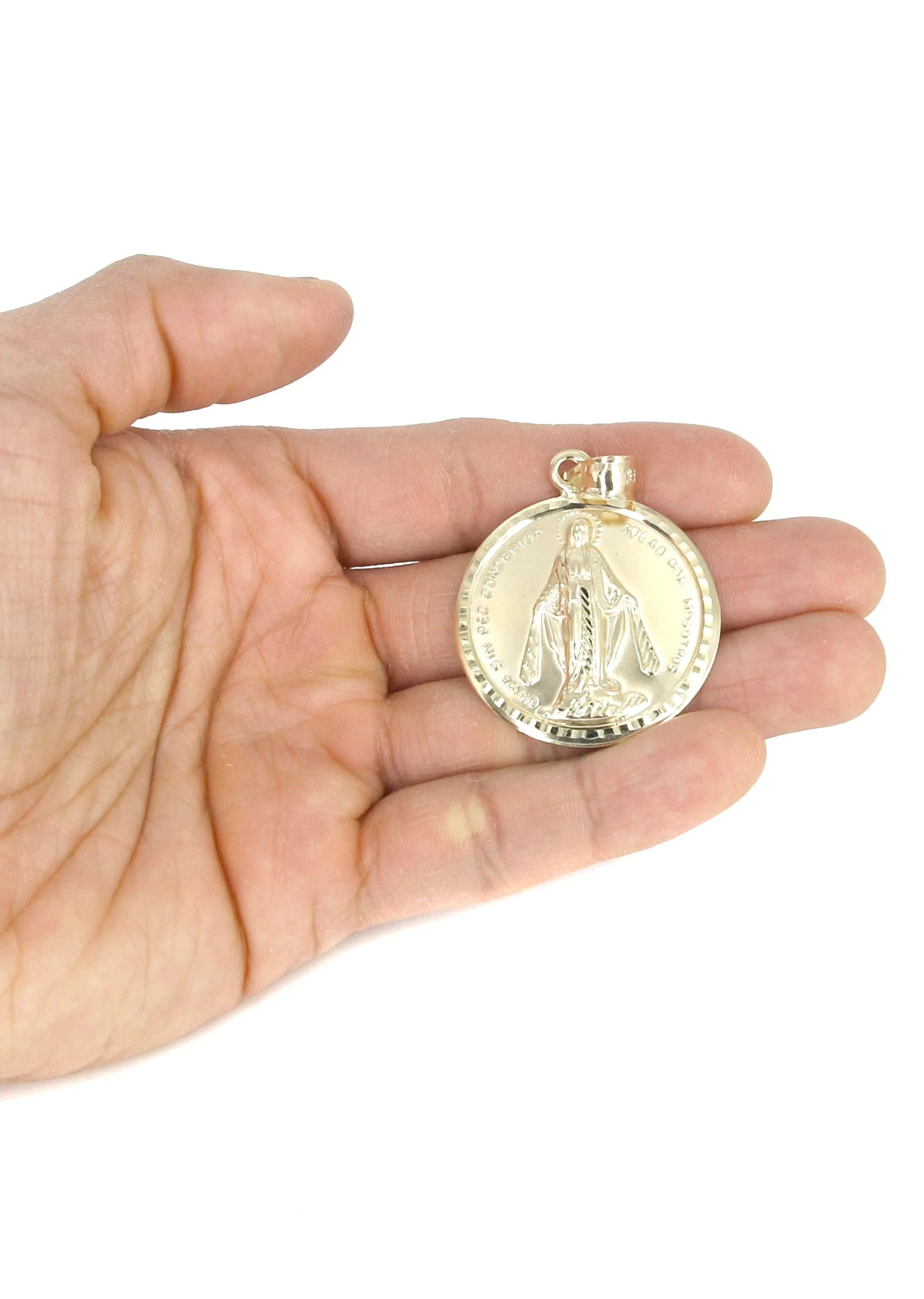 10K Yellow Gold Virgin Mary Necklace | Appx. 14.4 Grams - Image 5