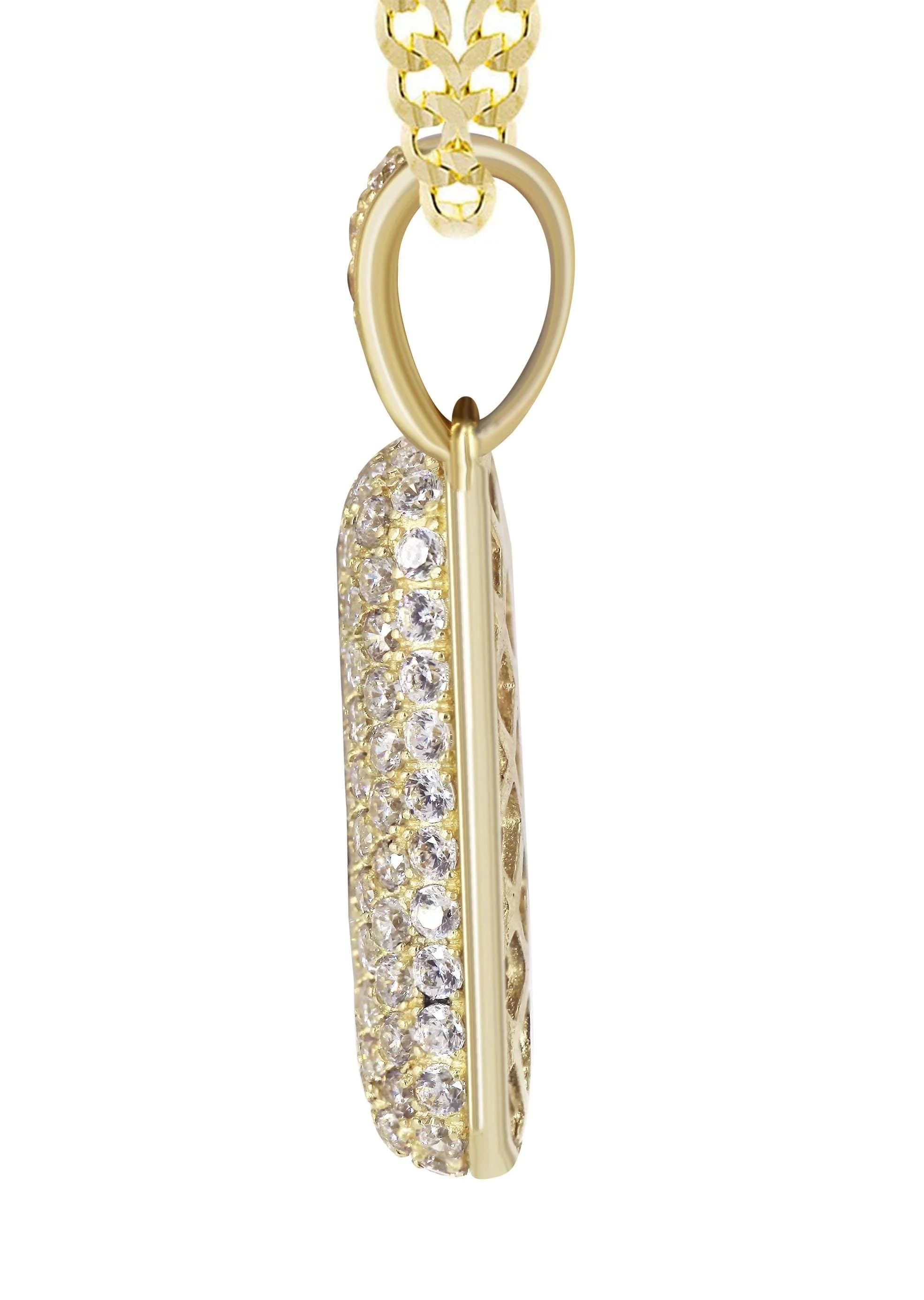 10K Yellow Gold Bubble Letter "K" CZ Necklace | Appx. 5.1 Grams - Image 4