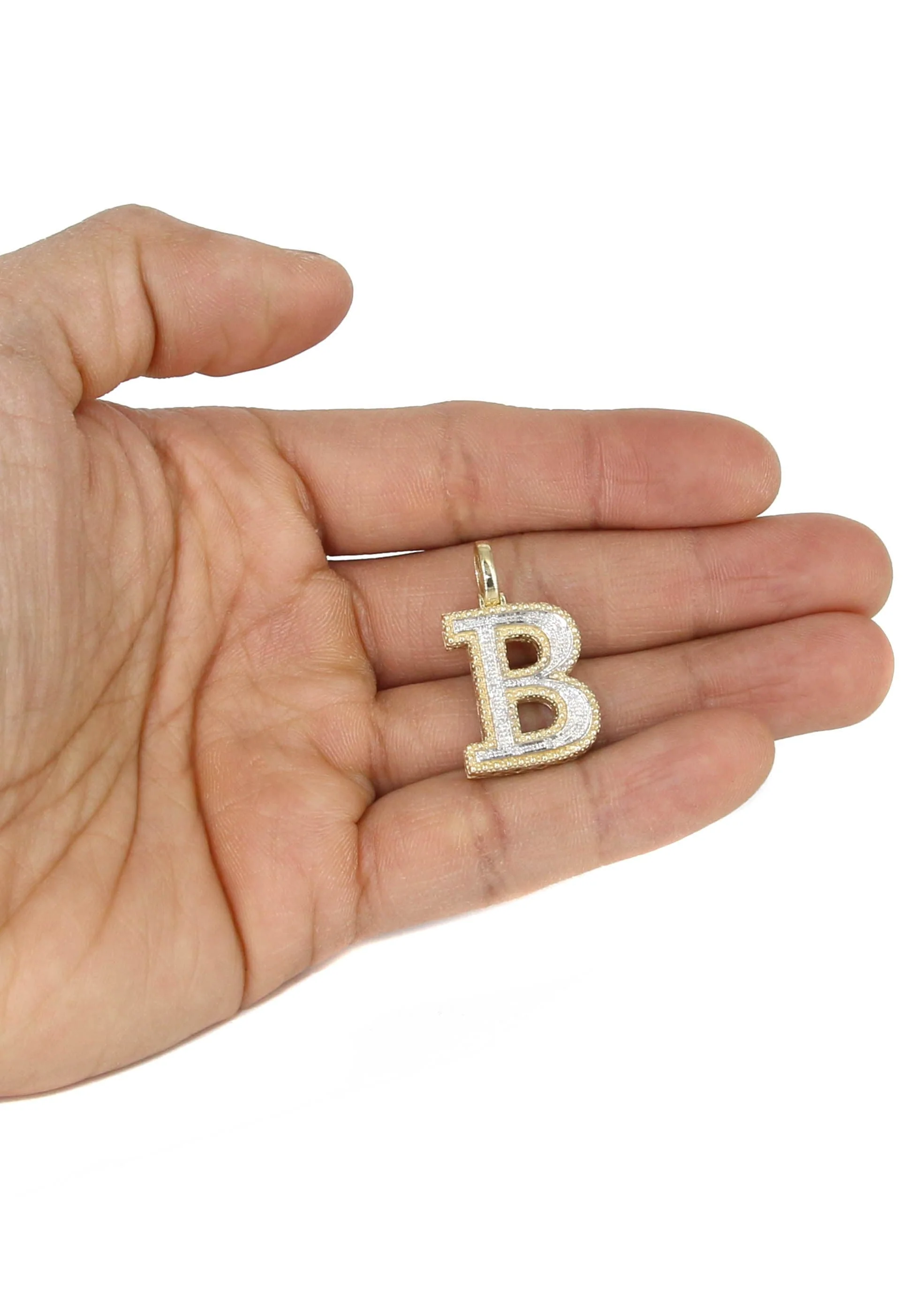 Diamond 10K Yellow Gold Letter "B" Necklace | Appx. 14.6 Grams - Image 5