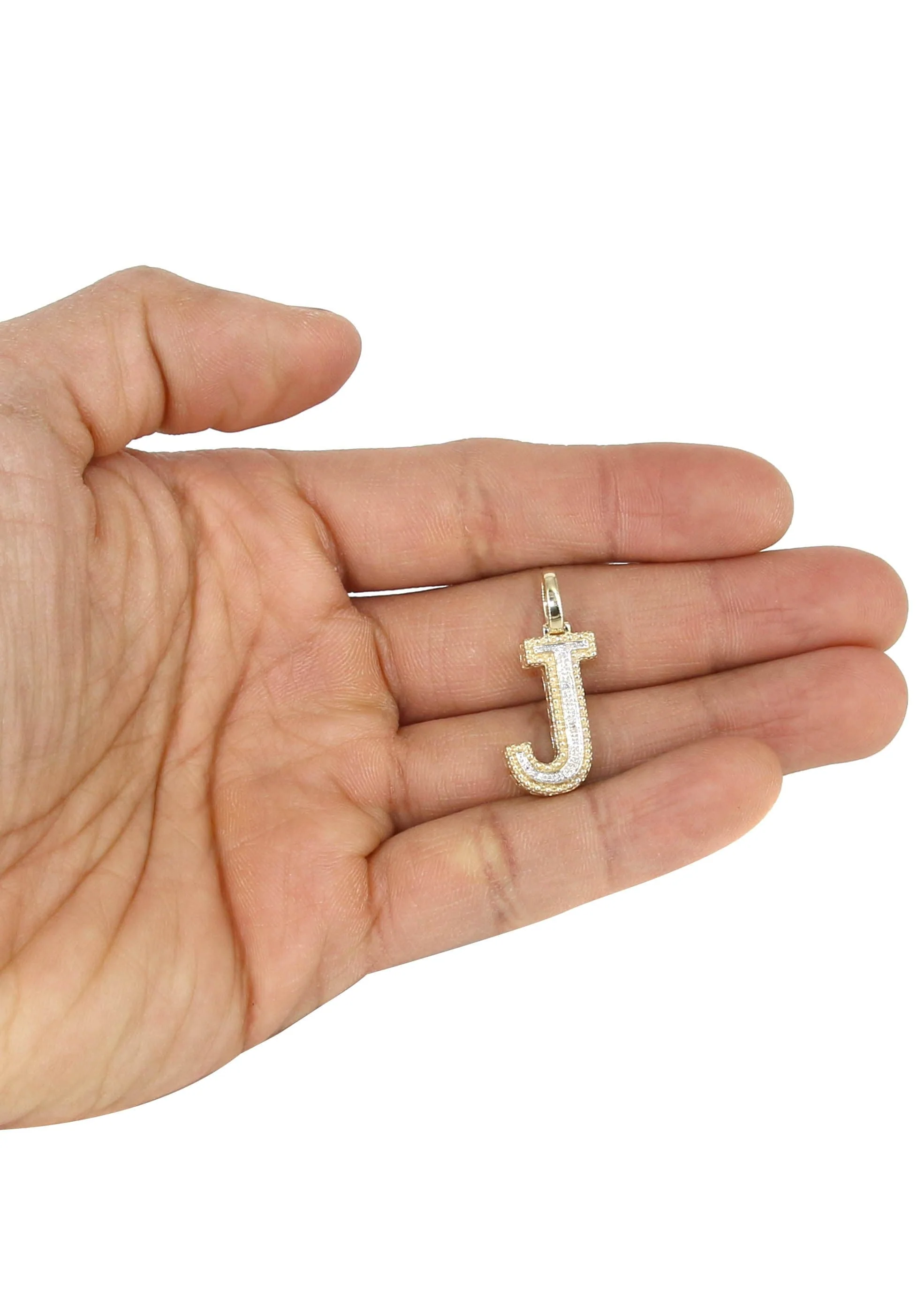 Diamond 10K Yellow Gold Letter "J" Necklace | Appx. 12.6 Grams - Image 5