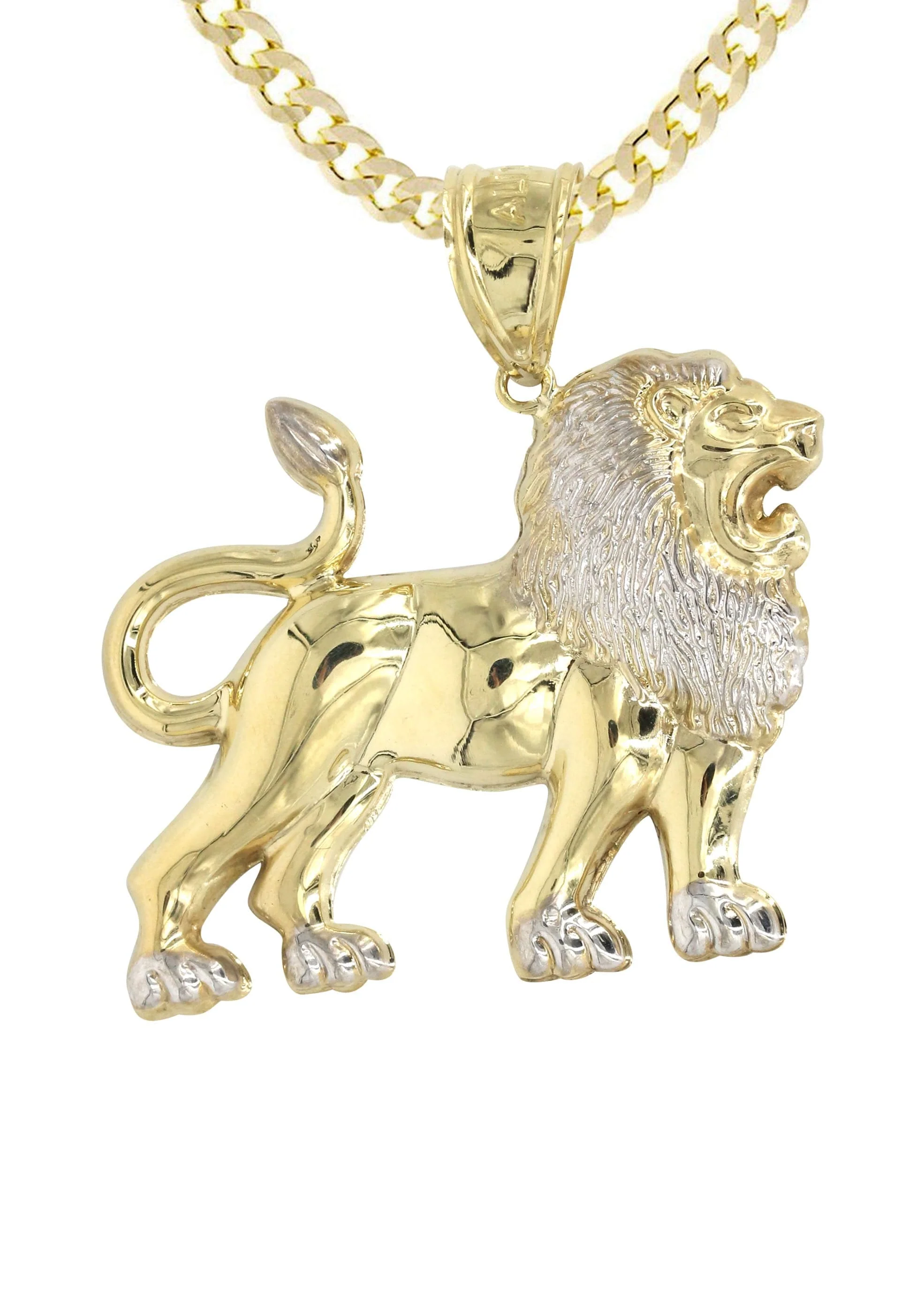 10K Yellow Gold Lion Necklace | Appx 16 Grams - Image 2