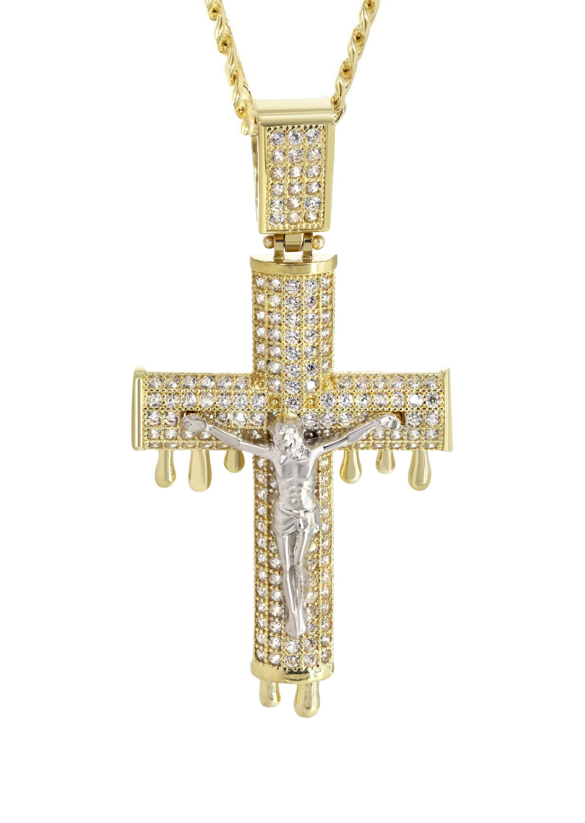 10K Yellow Gold  Melting Cross /Crucifix Necklace | Appx. 15.6 Grams - Image 2