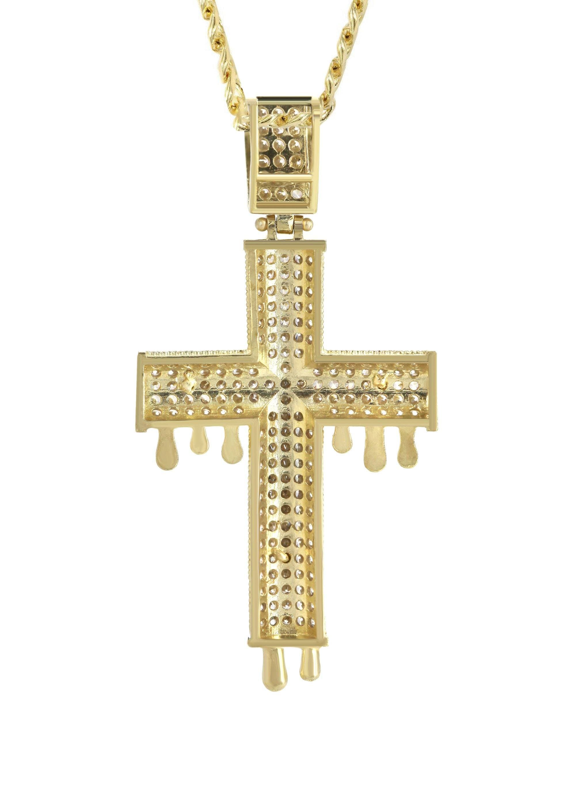 10K Yellow Gold  Melting Cross /Crucifix Necklace | Appx. 15.6 Grams - Image 3