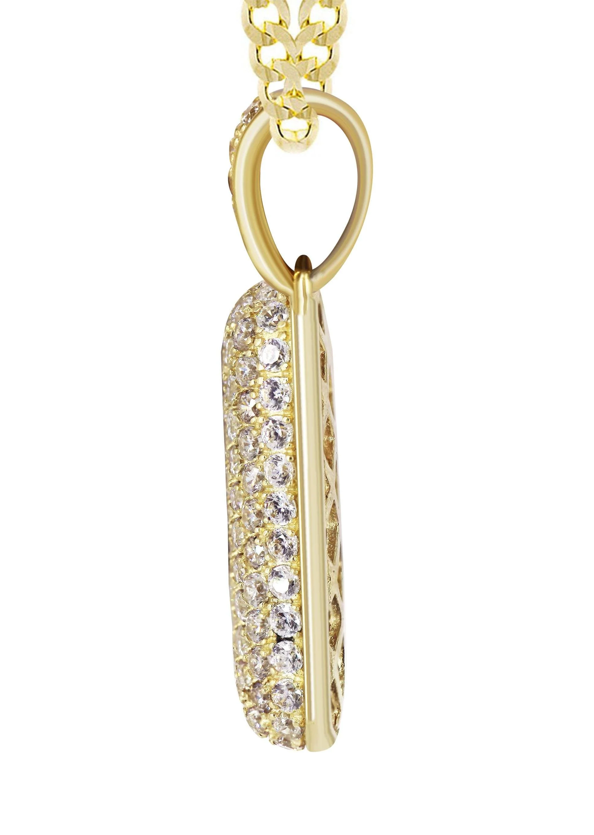 10K Yellow Gold Bubble Letter "N" CZ Necklace | Appx. 5 Grams - Image 4