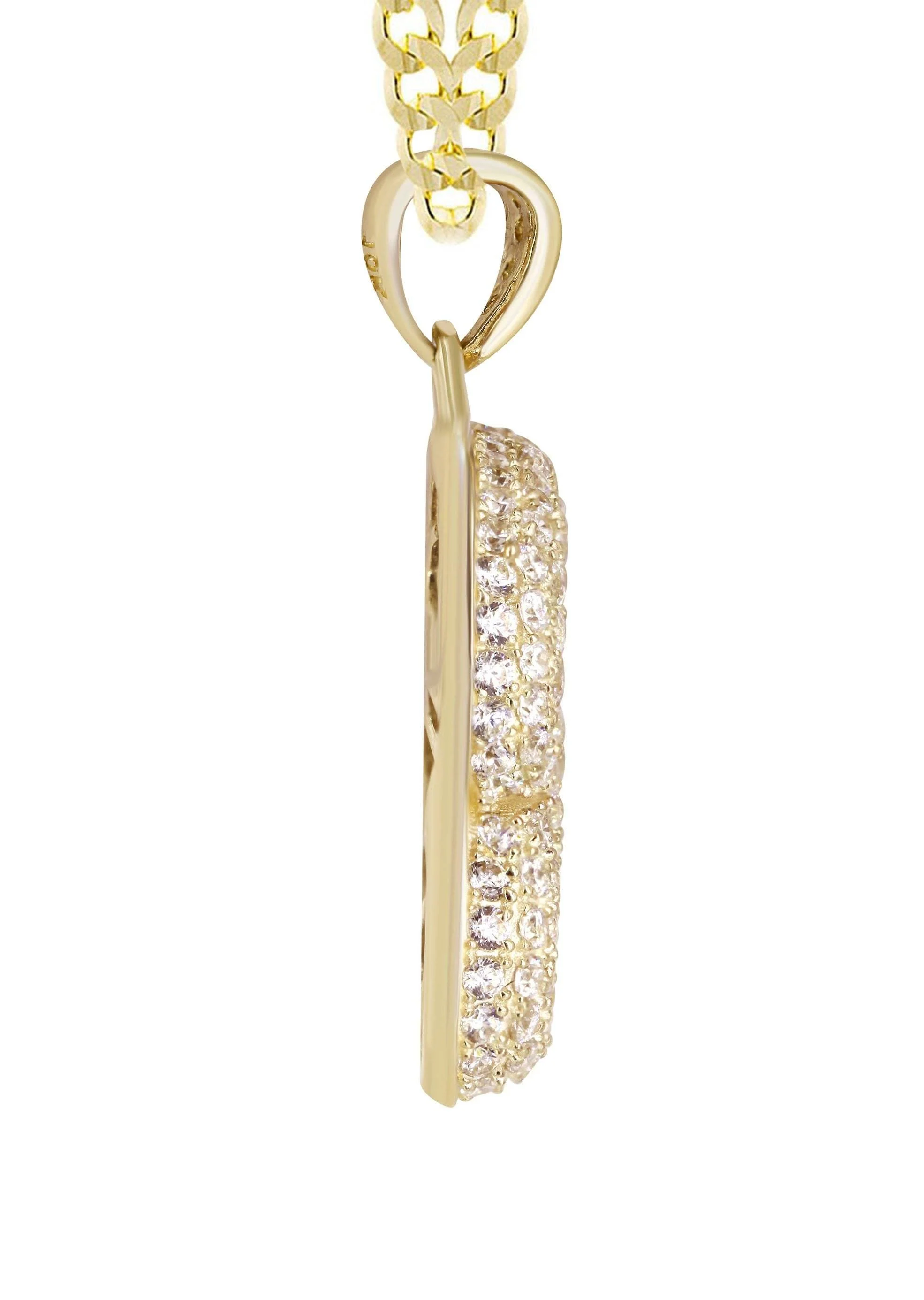 10K Yellow Gold Bubble Letter "R" CZ Necklace | Appx. 4.5 Grams - Image 4