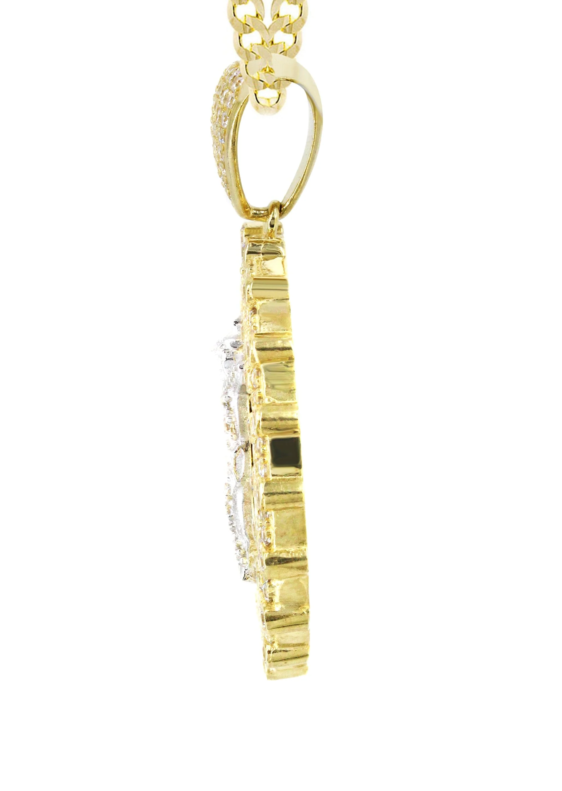 10K Yellow Gold Round Crucifix Necklace | Appx. 17 Grams - Image 4