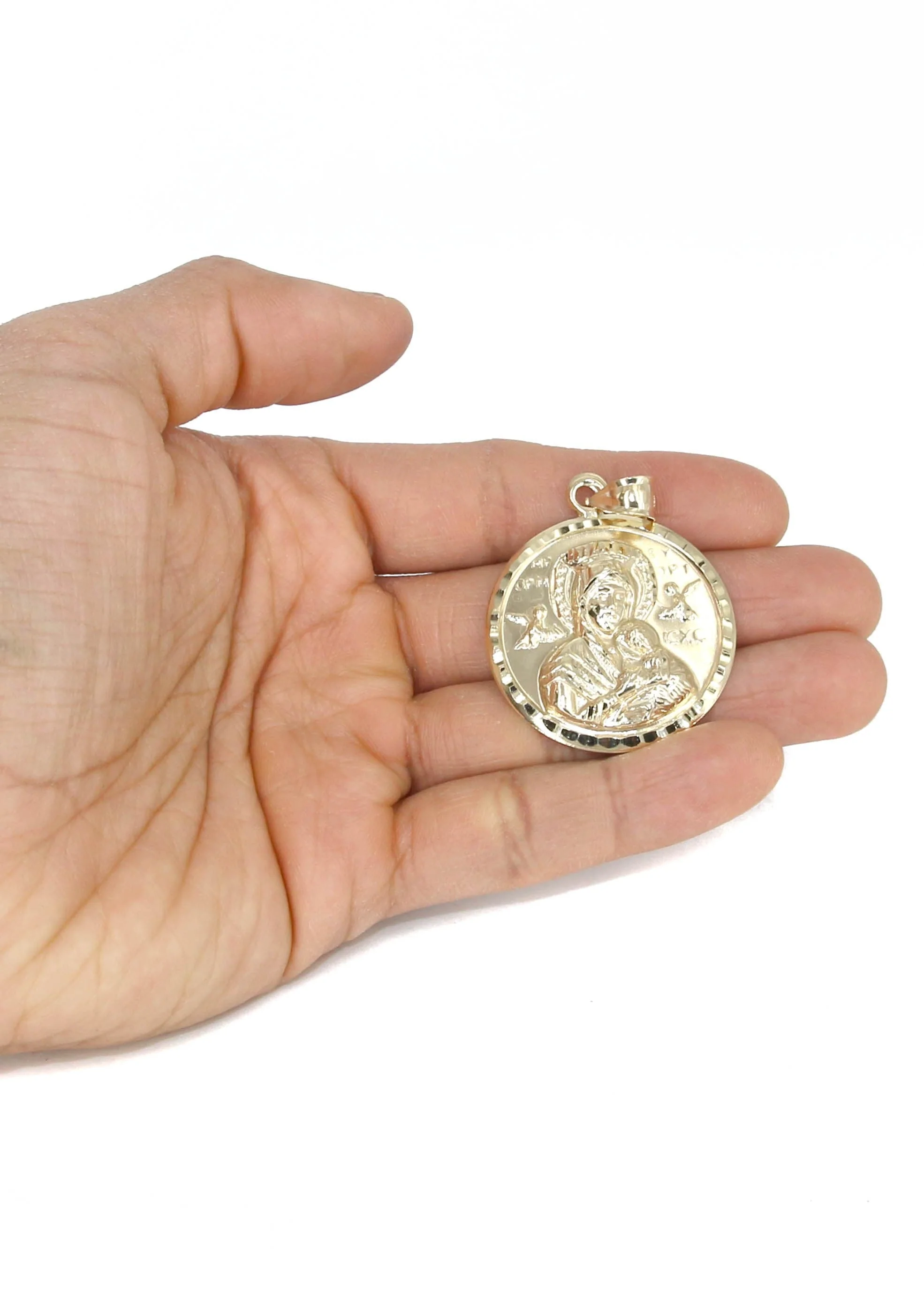 10K Yellow Gold Virgin Mary Necklace | Appx. 14.5 Grams - Image 5