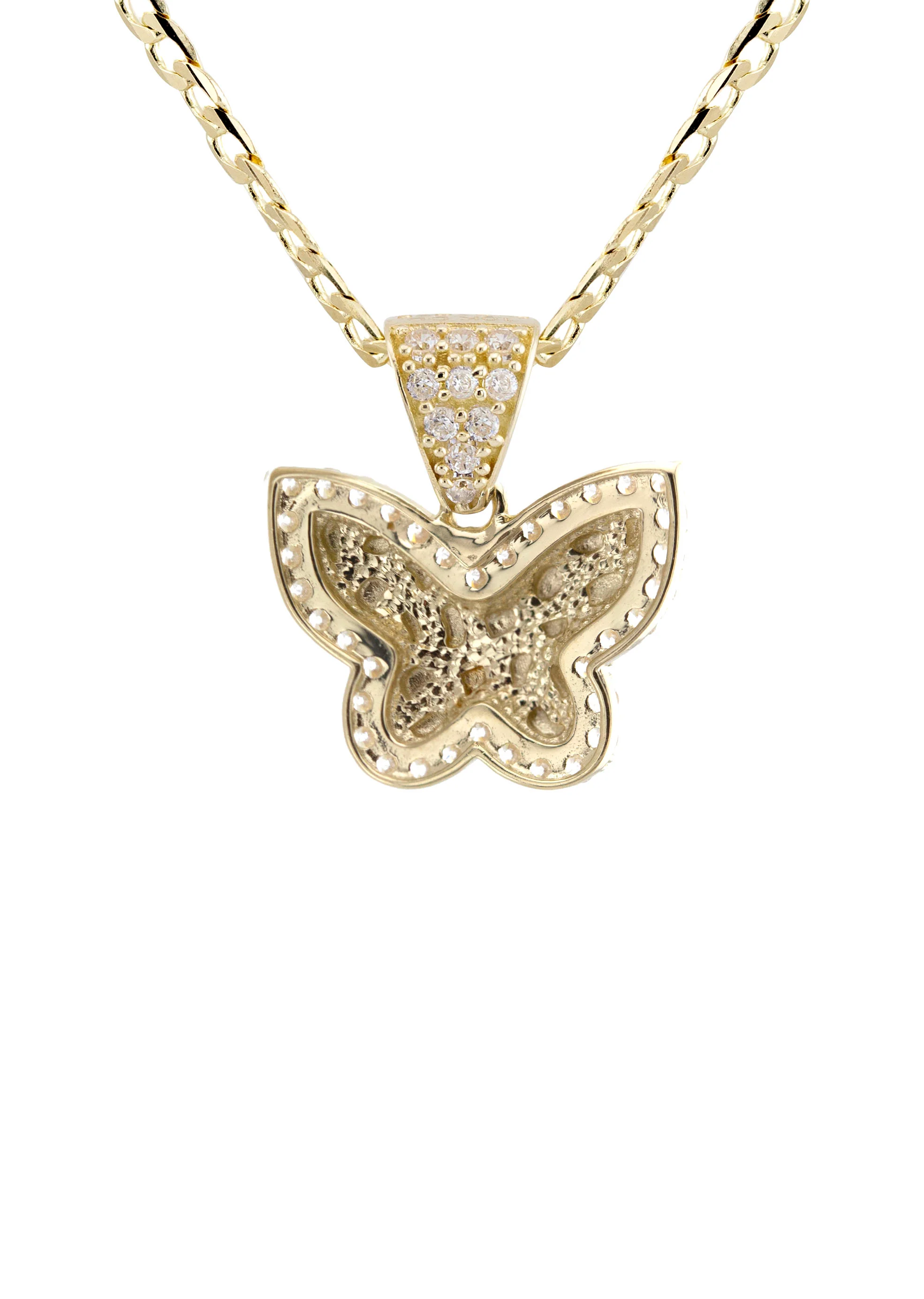 10K Yellow Gold Butterfly Nugget Necklace | Appx. 1.5 - 5.5 Grams - Image 3