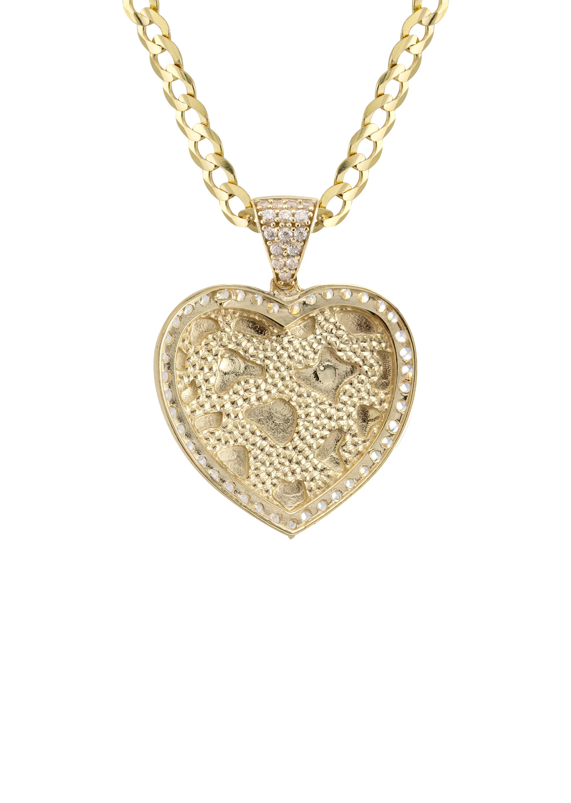 10K Yellow Gold Heart Nugget Necklace | Appx. 3.5 - 10.5 Grams - Image 3