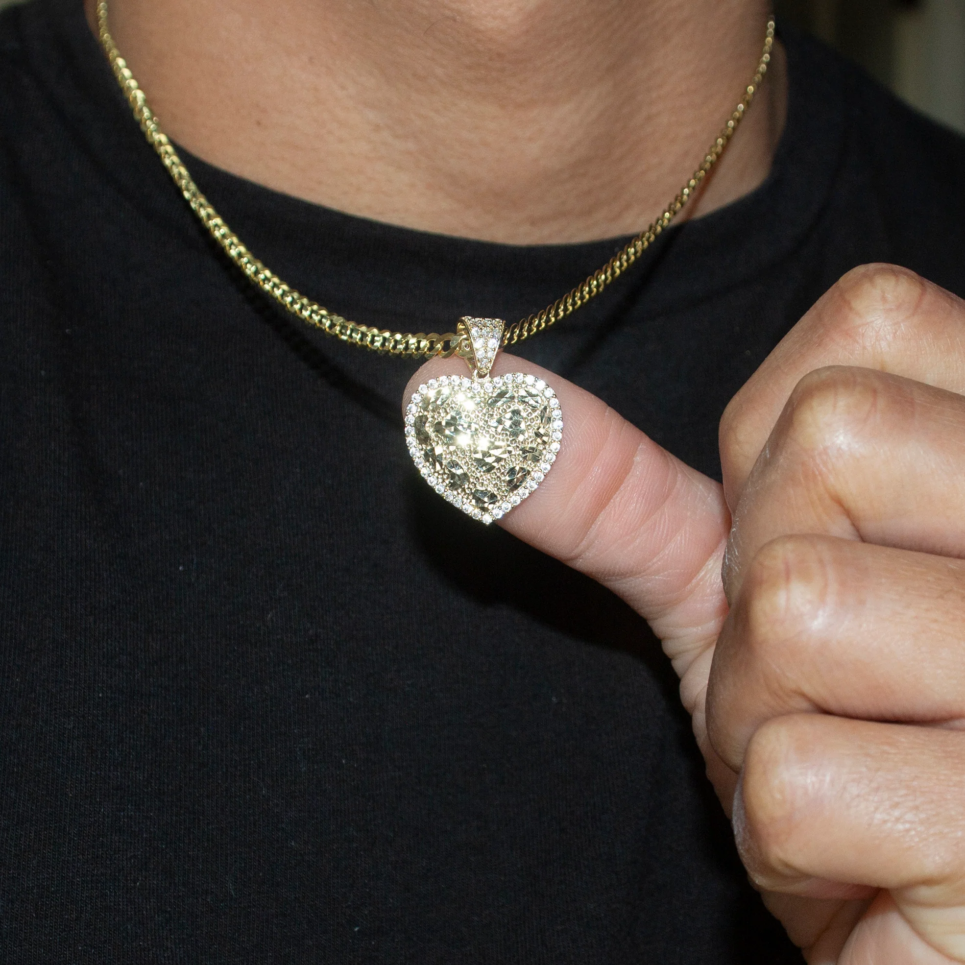 10K Yellow Gold Heart Nugget Necklace | Appx. 3.5 - 10.5 Grams - Image 5