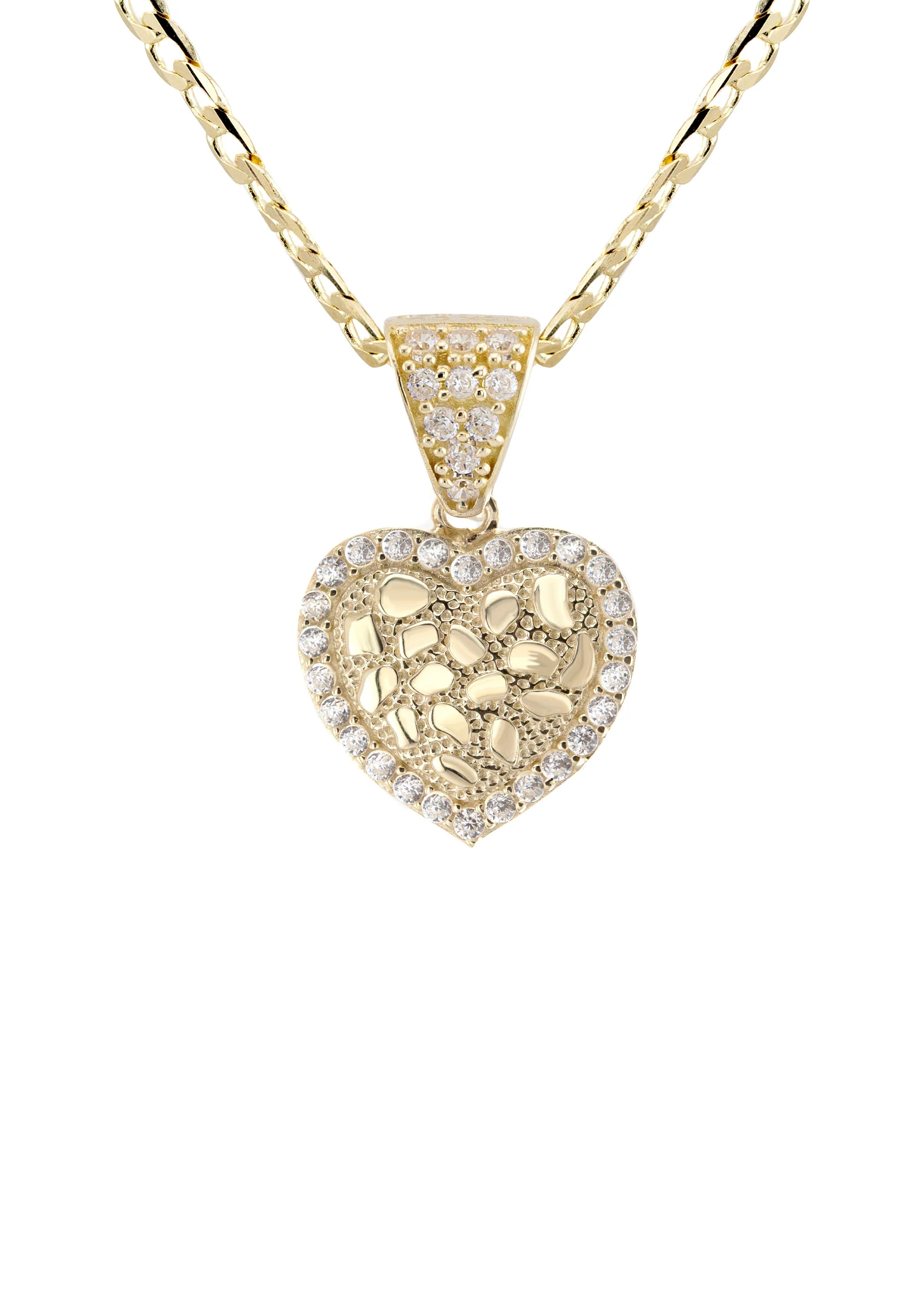 10K Yellow Gold Heart Nugget Necklace | Appx. 1.3 - 5.3 Grams - Image 2