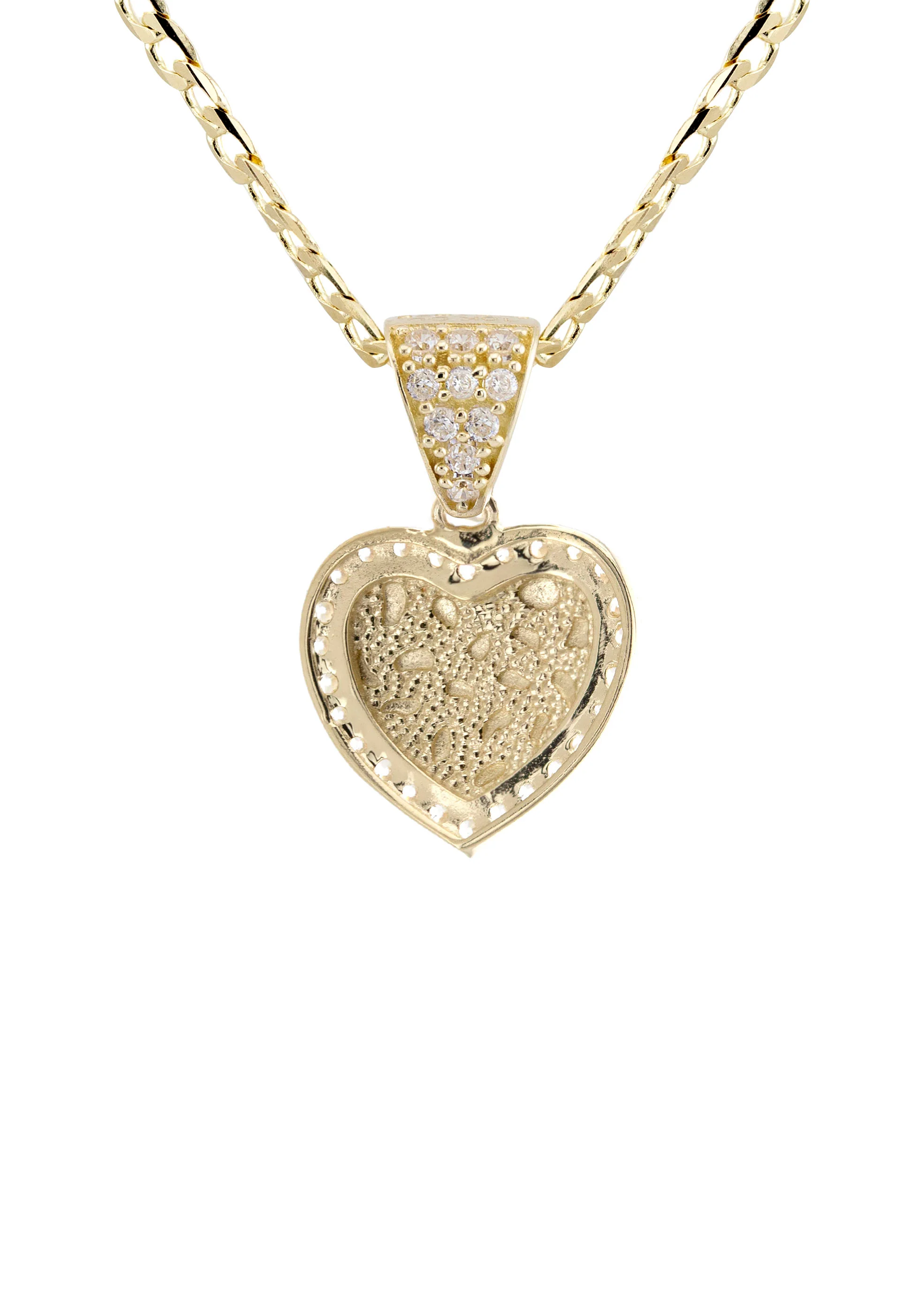 10K Yellow Gold Heart Nugget Necklace | Appx. 1.3 - 5.3 Grams - Image 3