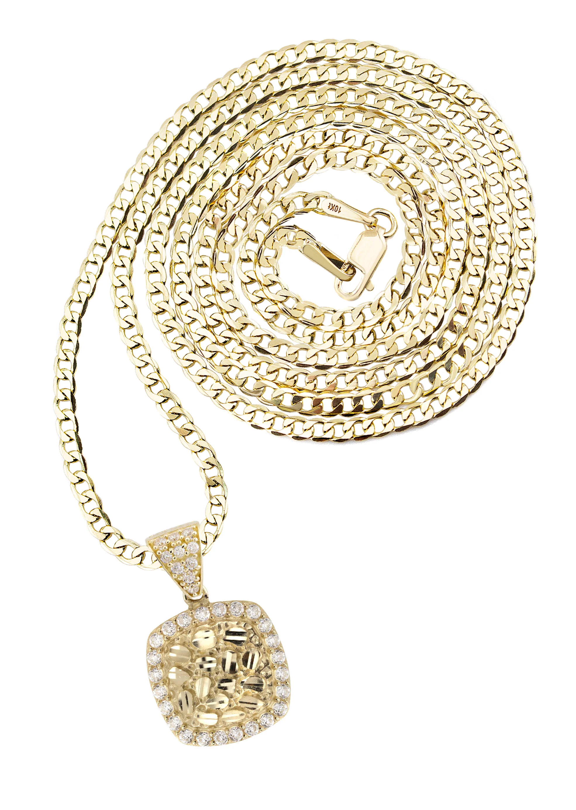 10K Yellow Gold Heart Nugget Necklace | Appx. 1.5 - 5.5 Grams