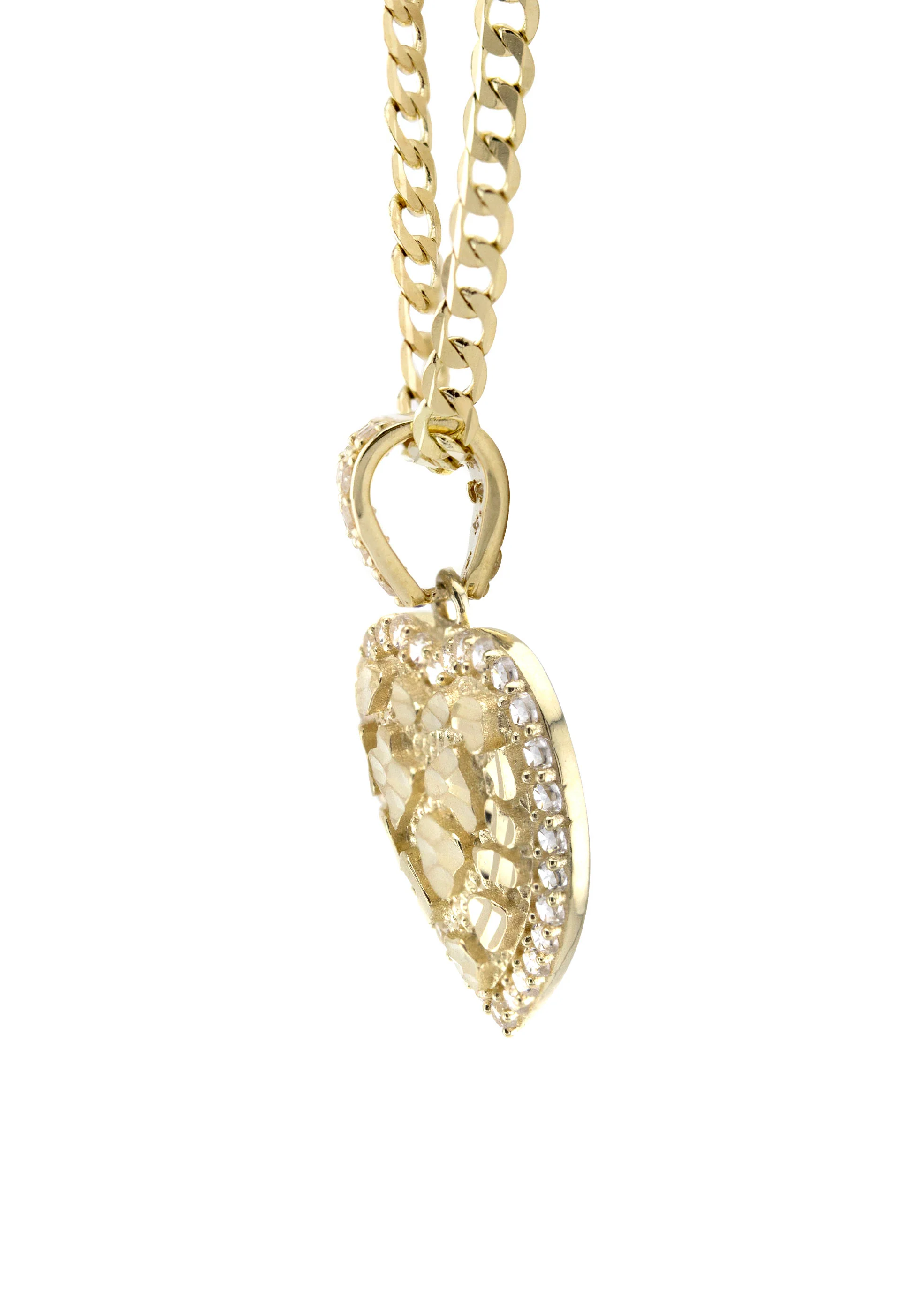 10K Yellow Gold Heart Nugget Necklace | Appx. 2 - 6 Grams - Image 4