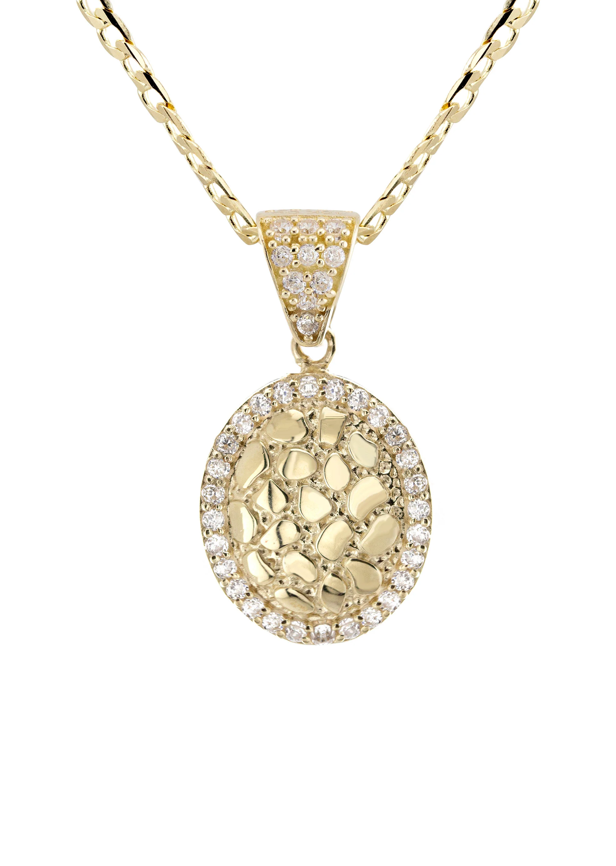 10K Yellow Gold Oval Nugget Necklace | Appx. 1.5 - 5.5 Grams - Image 2