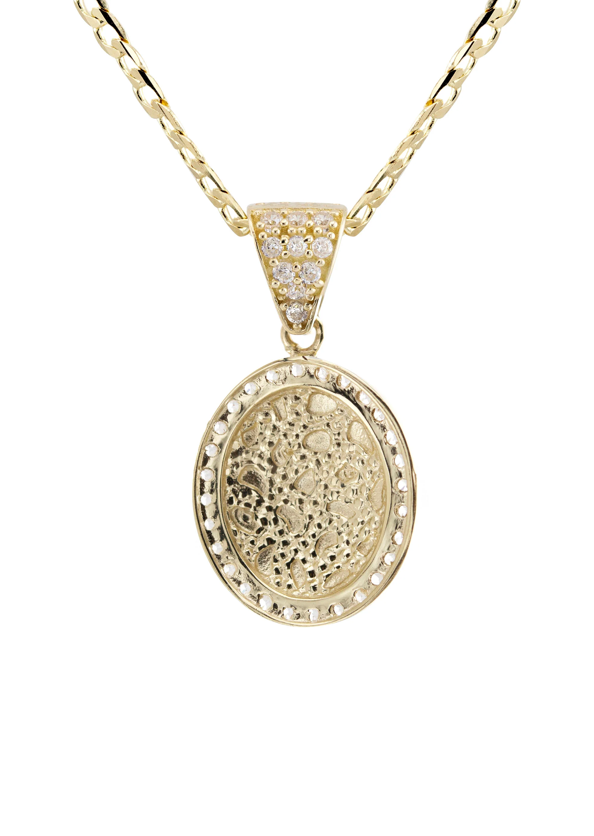 10K Yellow Gold Oval Nugget Necklace | Appx. 1.5 - 5.5 Grams - Image 3