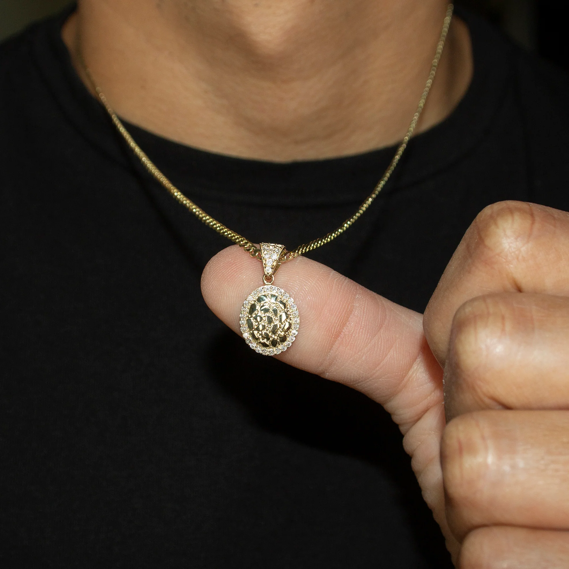 10K Yellow Gold Oval Nugget Necklace | Appx. 1.5 - 5.5 Grams - Image 6