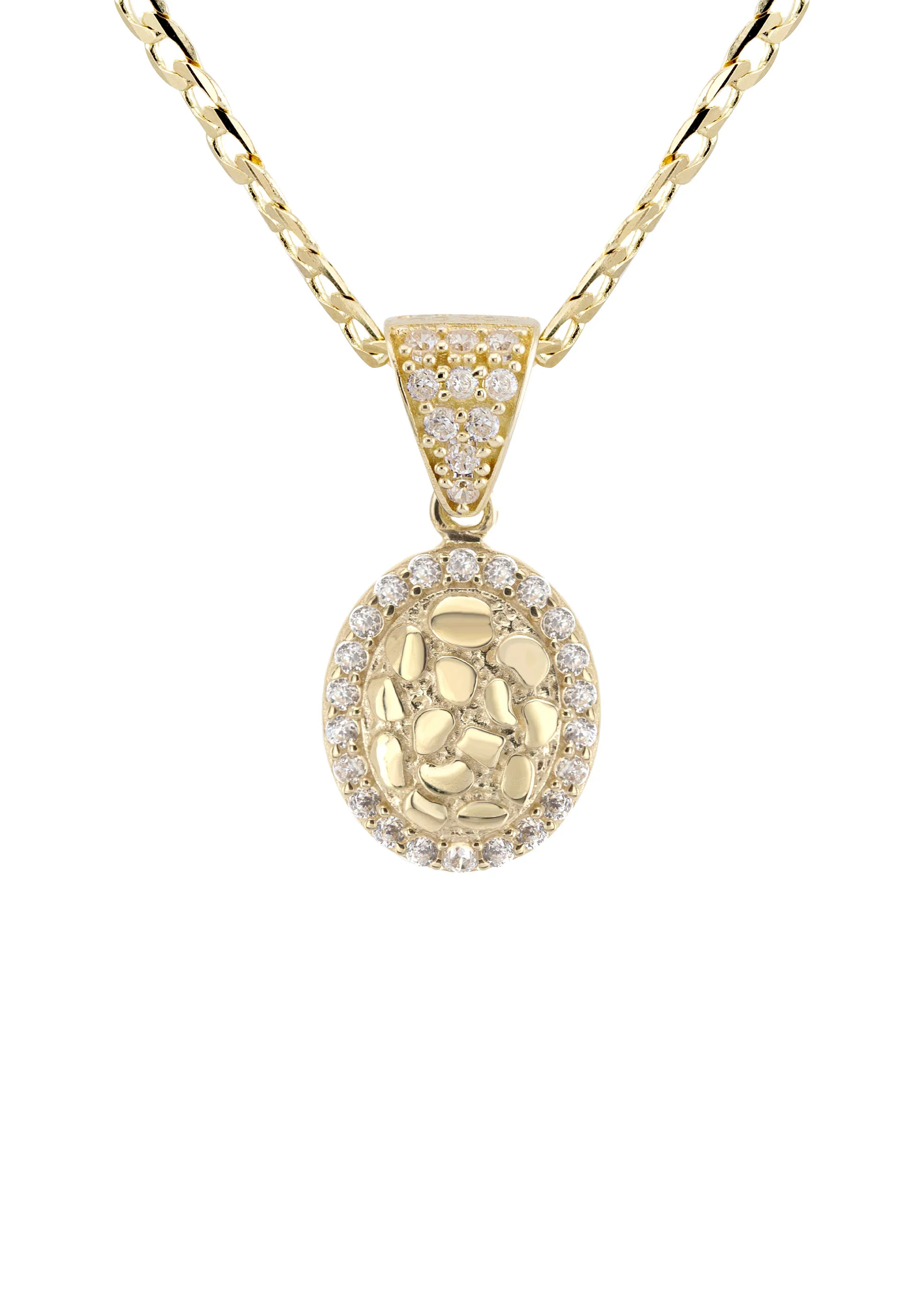 10K Yellow Gold Oval Nugget Necklace | Appx. 1 - 5 Grams - Image 2