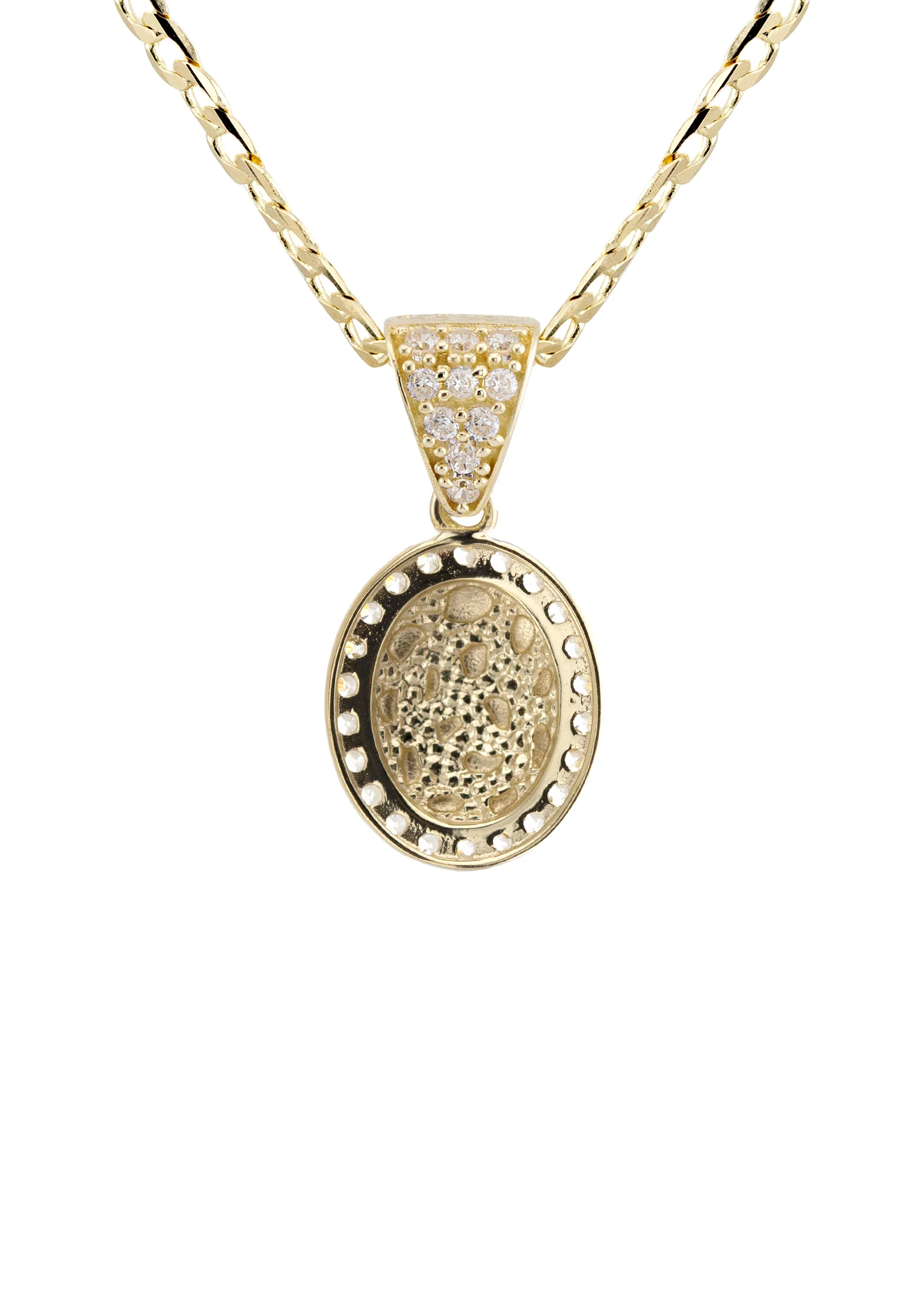 10K Yellow Gold Oval Nugget Necklace | Appx. 1 - 5 Grams - Image 3