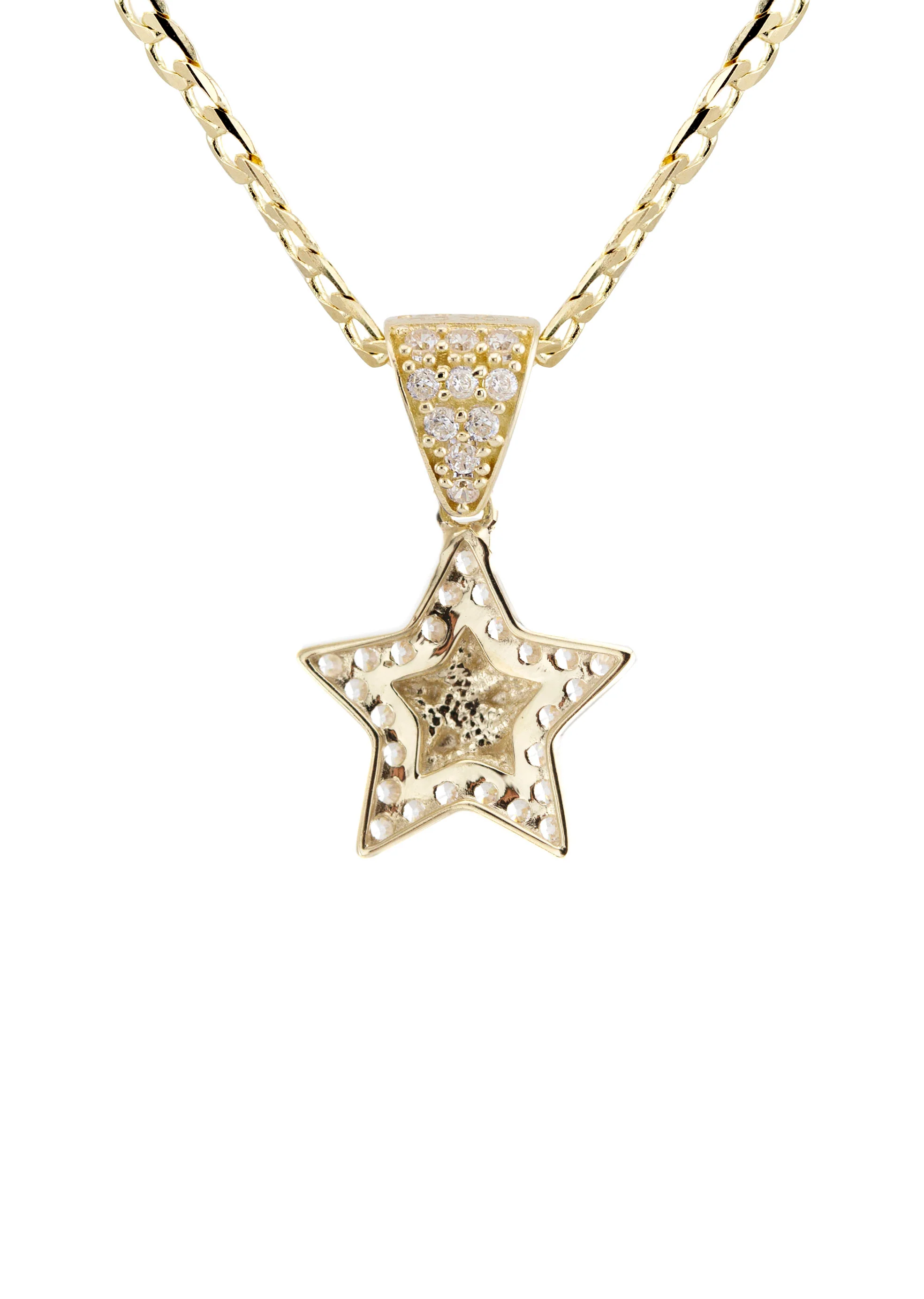 10K Yellow Gold Star Nugget Necklace | Appx. 1 - 5 Grams - Image 3