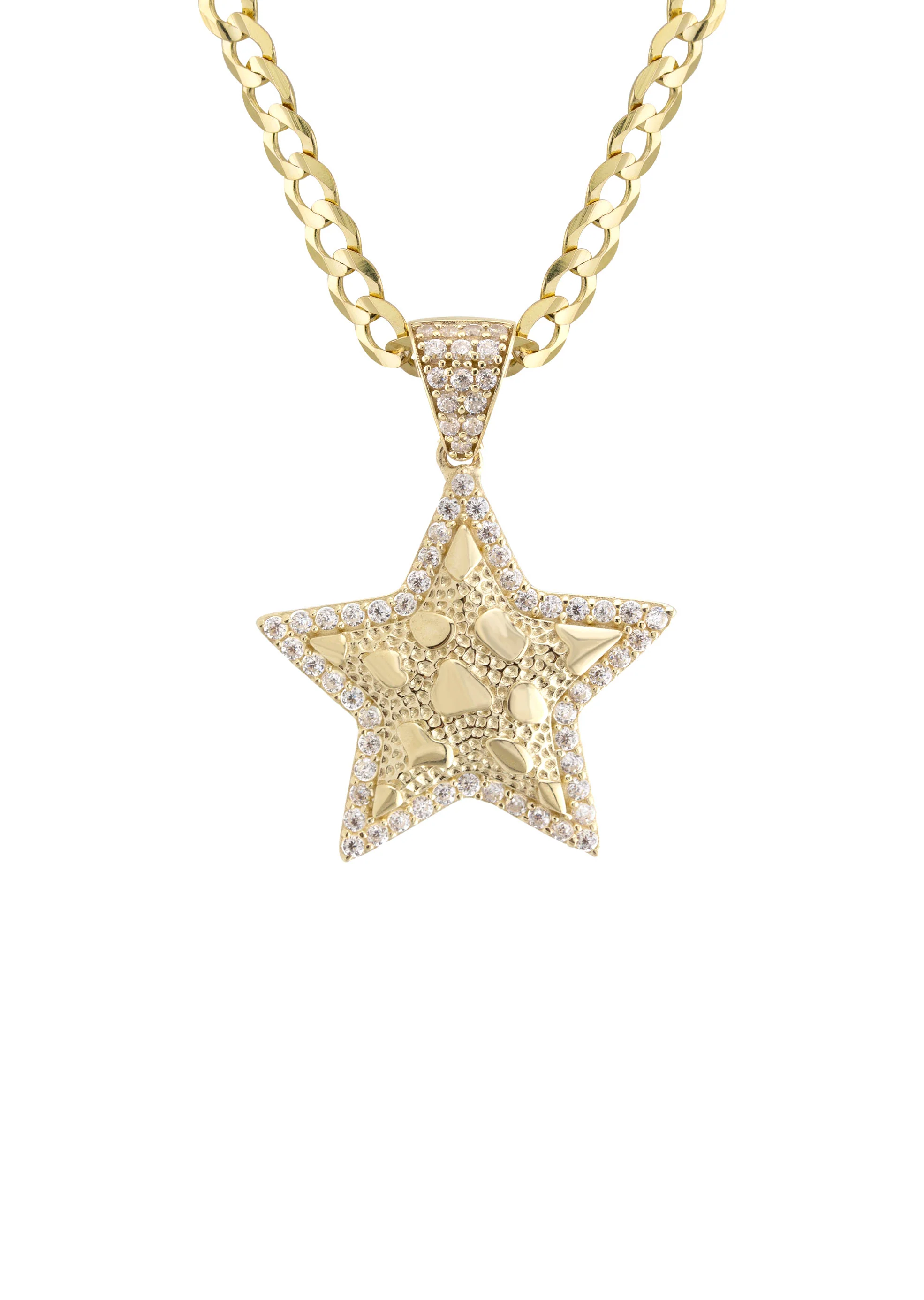 10K Yellow Gold Star Nugget Necklace | Appx. 2 - 9.2 Grams - Image 2