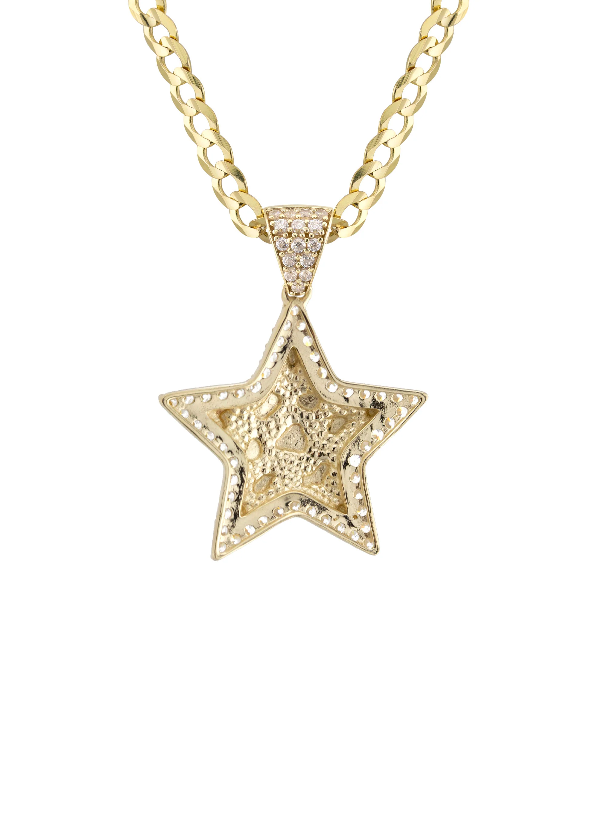 10K Yellow Gold Star Nugget Necklace | Appx. 2 - 9.2 Grams - Image 3