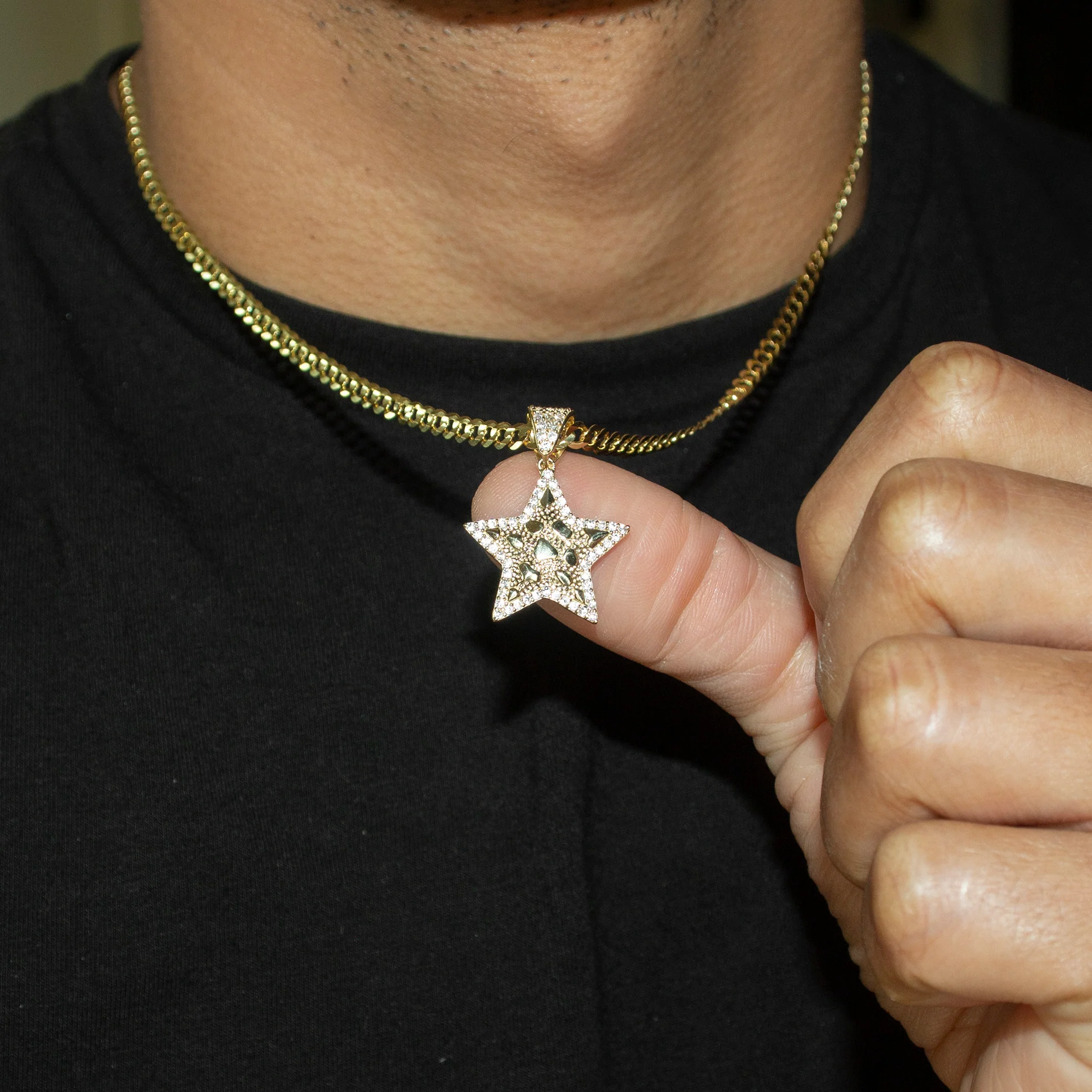 10K Yellow Gold Star Nugget Necklace | Appx. 2 - 9.2 Grams - Image 6