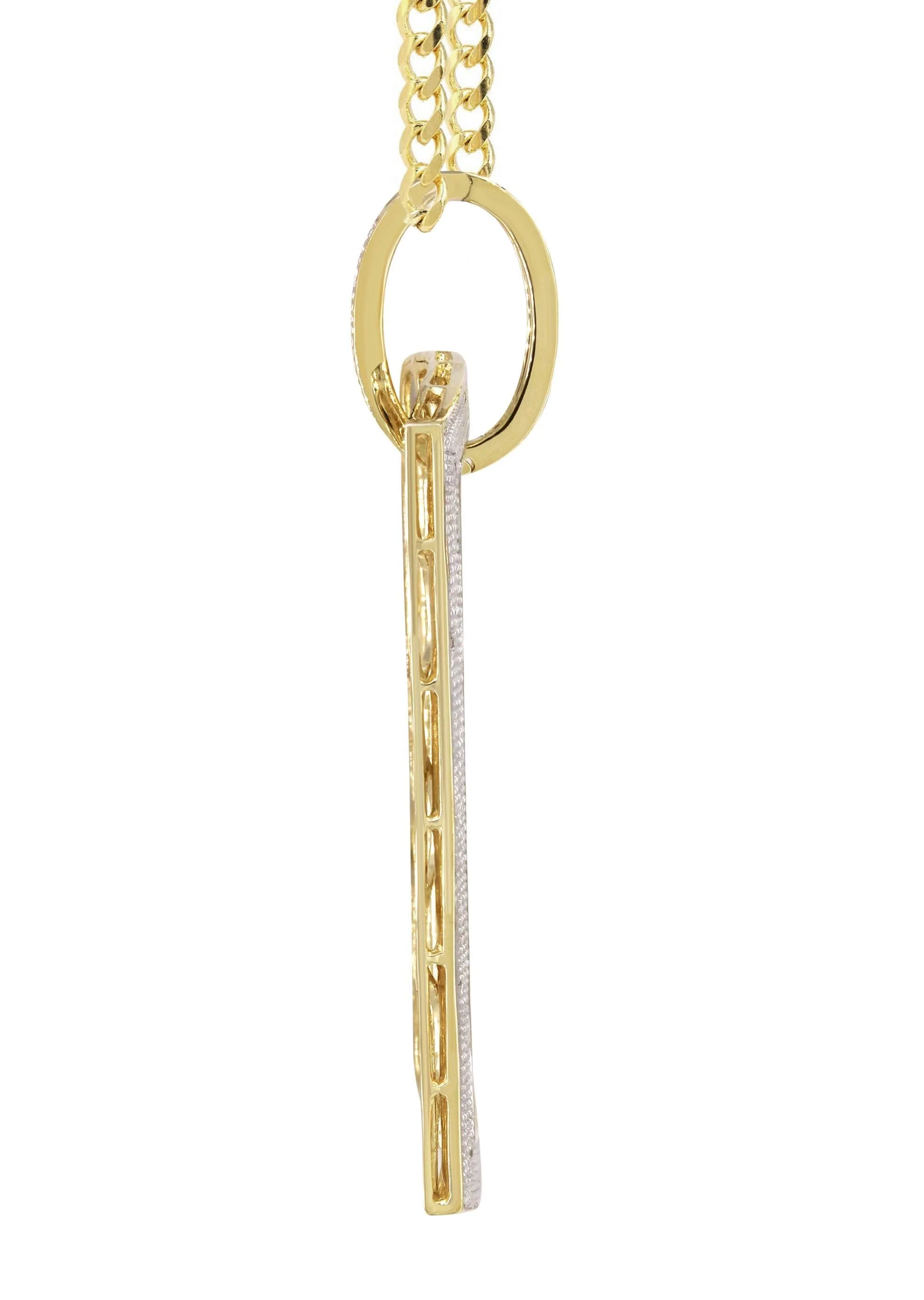 10K Yellow Gold Diamond Dog Tag Picture Pendant Necklace | Appx. 36 Grams - Image 4