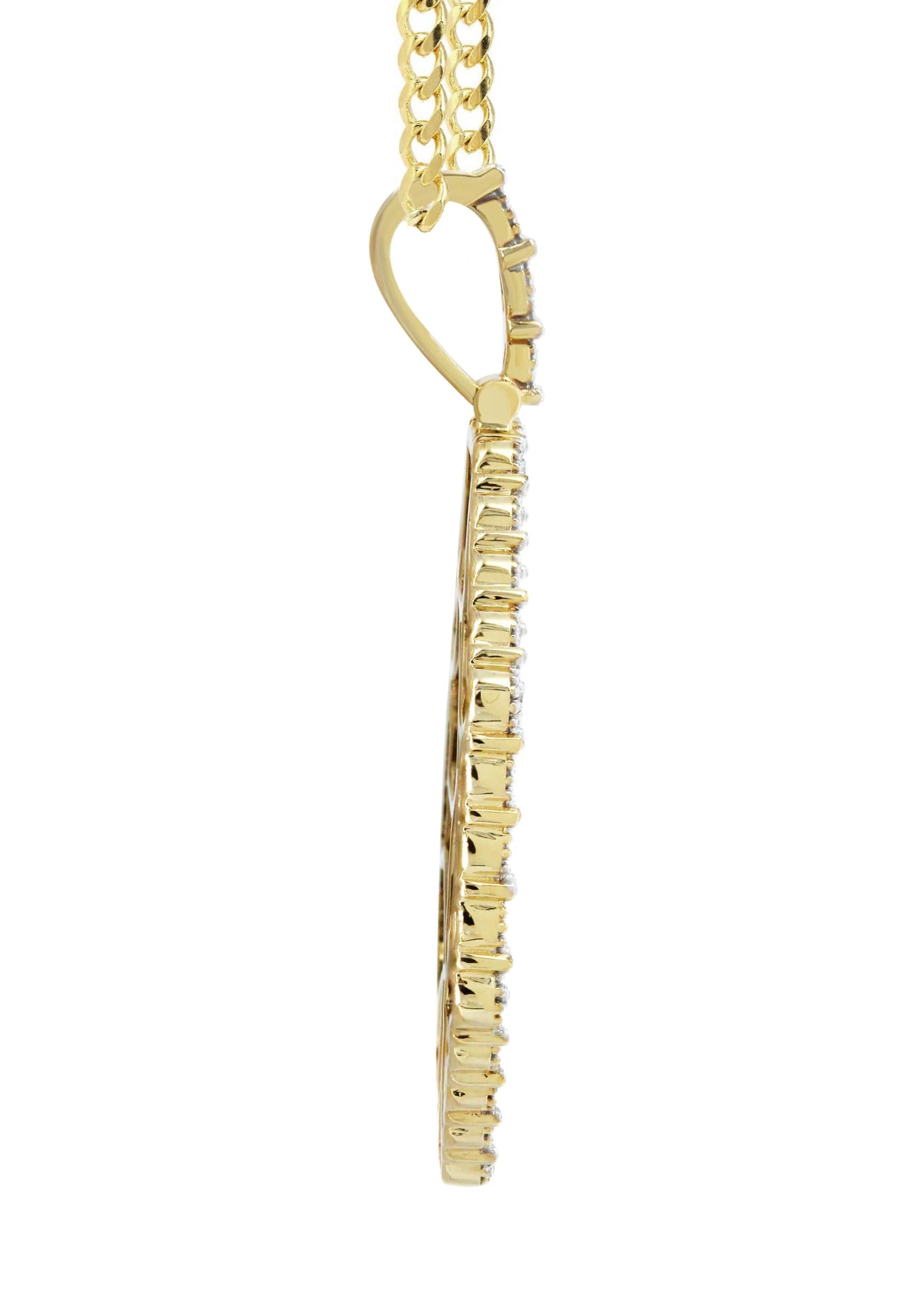 10K Yellow Gold Diamond Octagon Picture Pendant Necklace | Appx. 22 Grams - Image 4