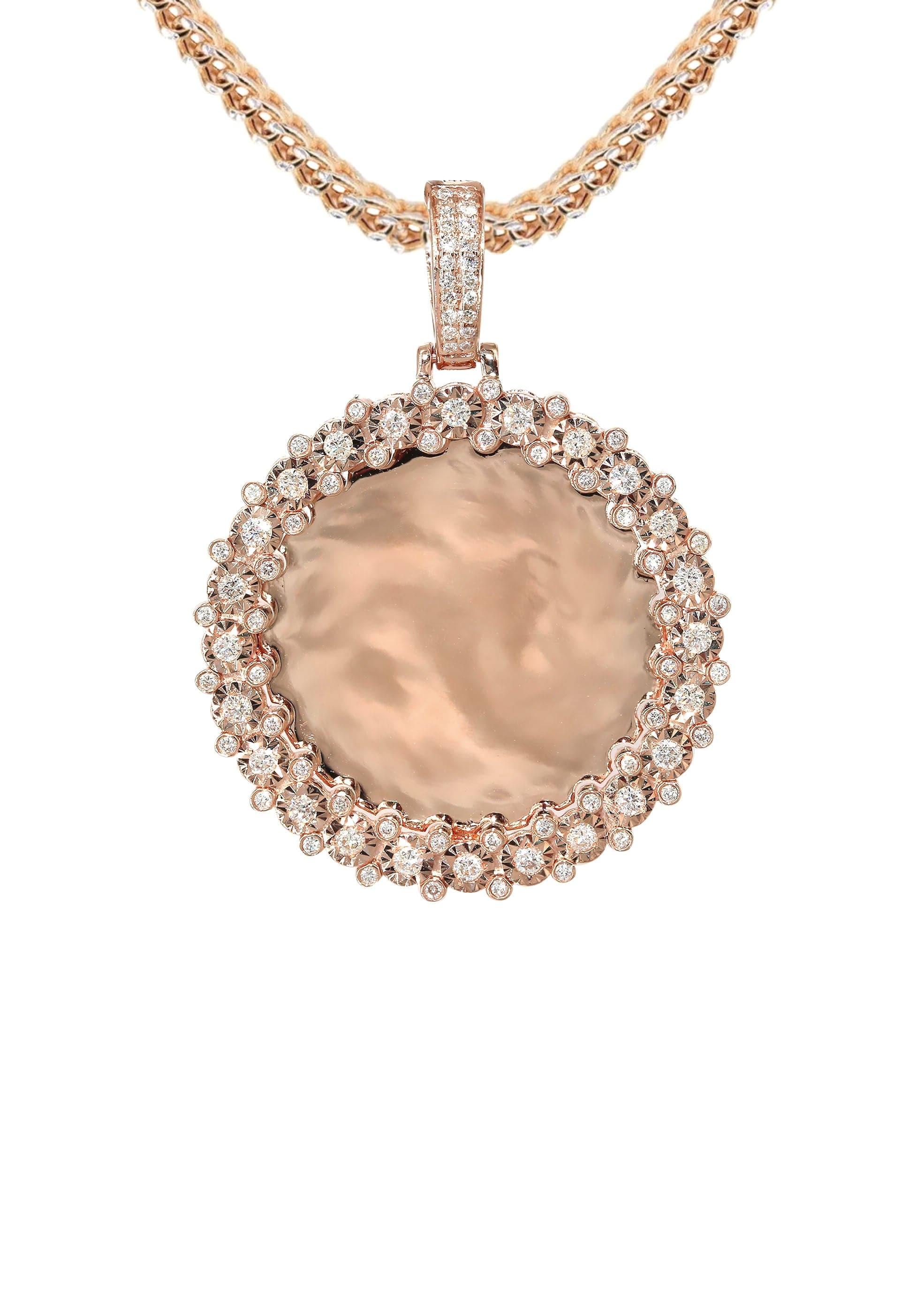 14K Rose Gold Diamond Round Picture Pendant Necklace | 0.63 Carats | Appx. 16 Grams - Image 2