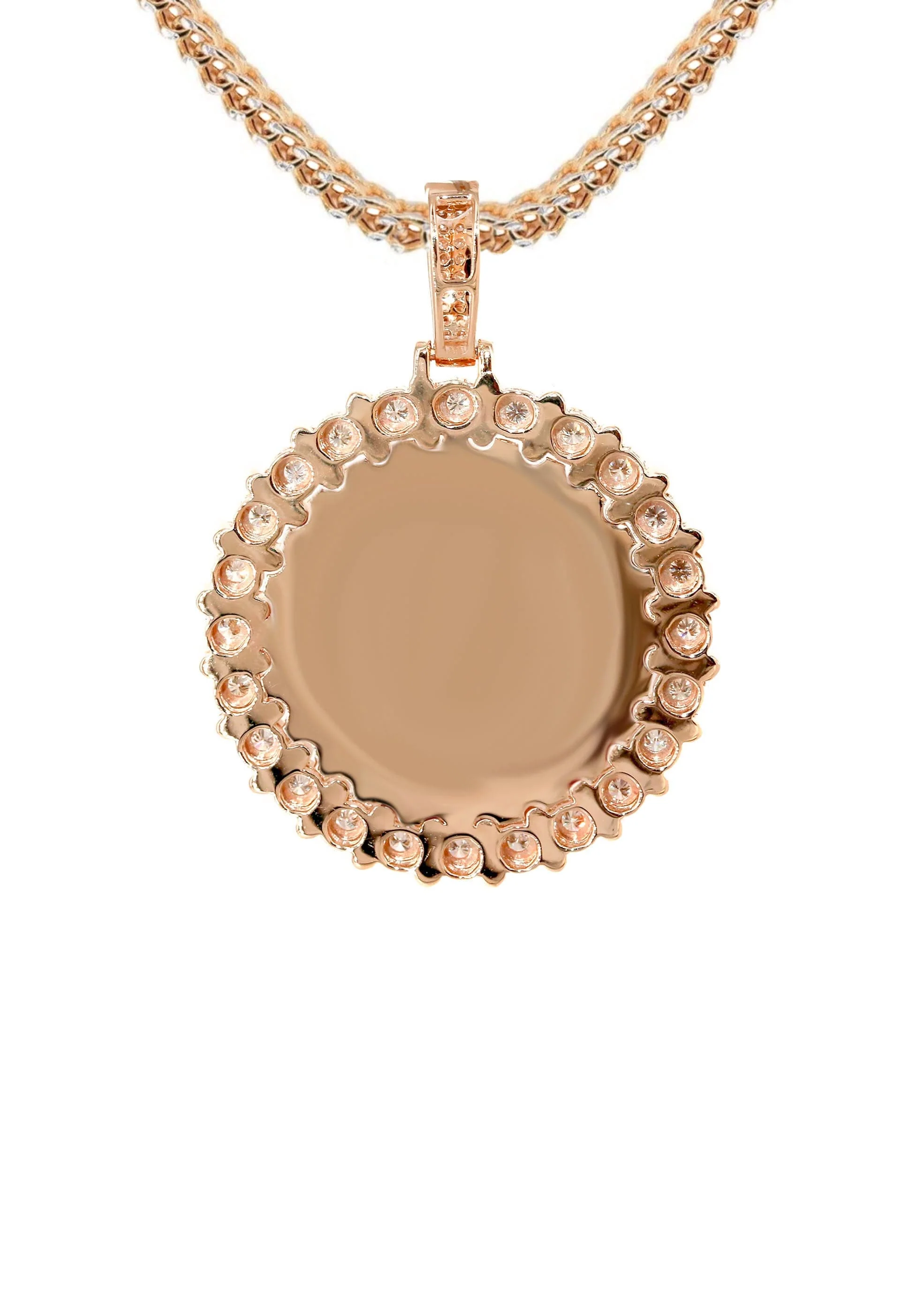 14K Rose Gold Diamond Round Picture Pendant Necklace | 0.63 Carats | Appx. 16 Grams - Image 3