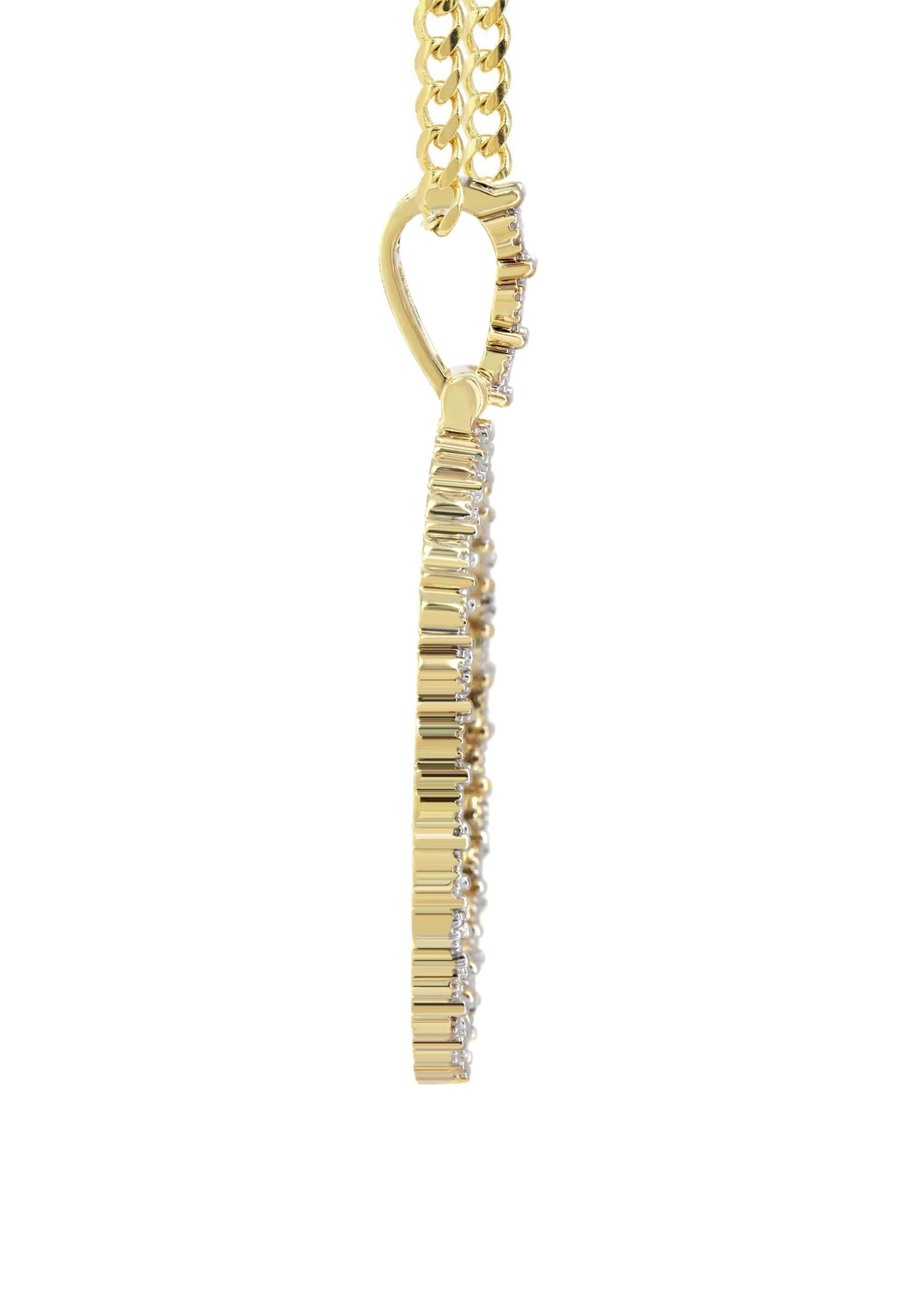 10K Yellow Gold Diamond Round Picture Pendant Necklace | Appx. 16 Grams - Image 4